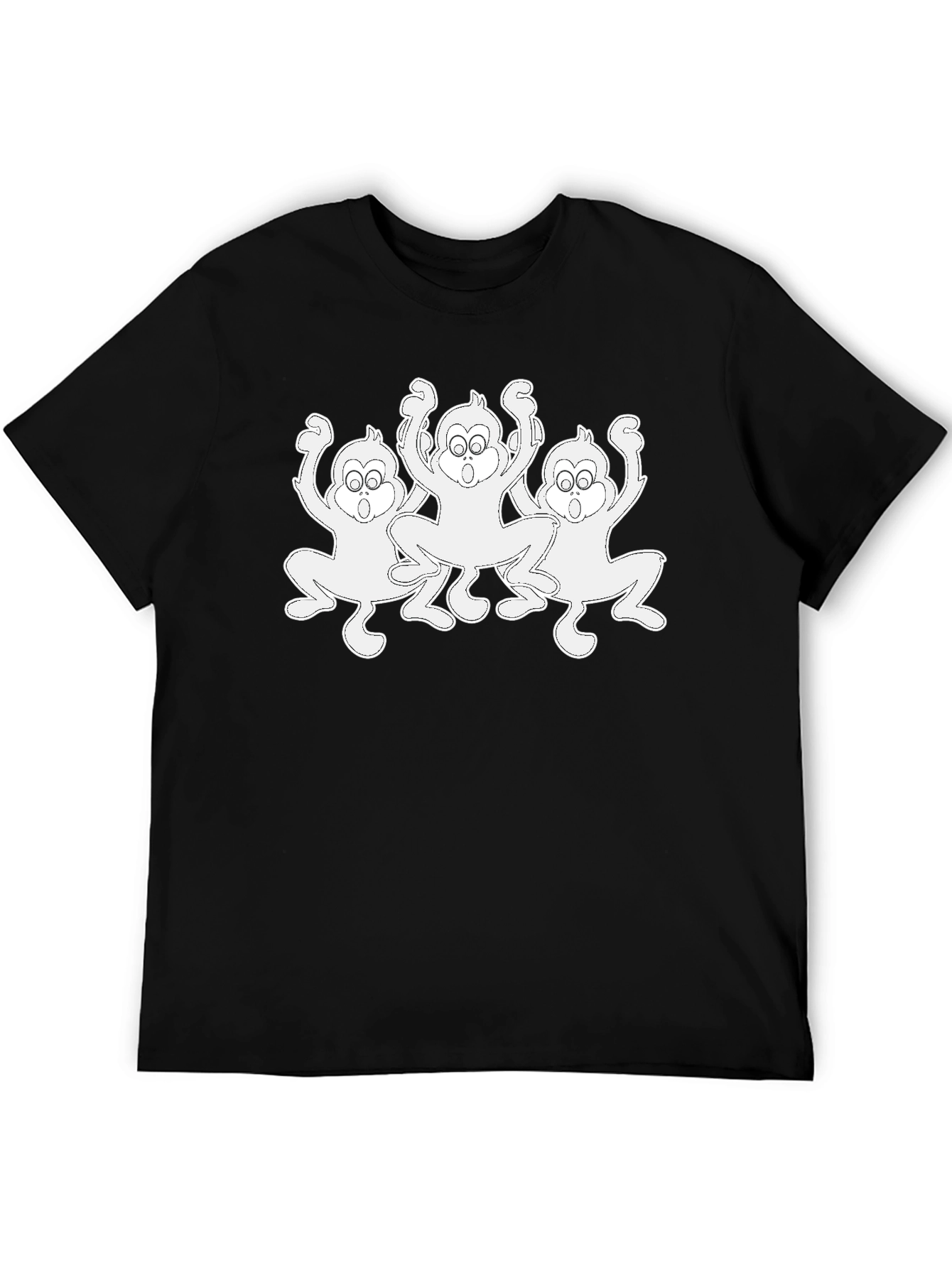 Black Funny Monkey Graphic T-Shirt - Black view 5