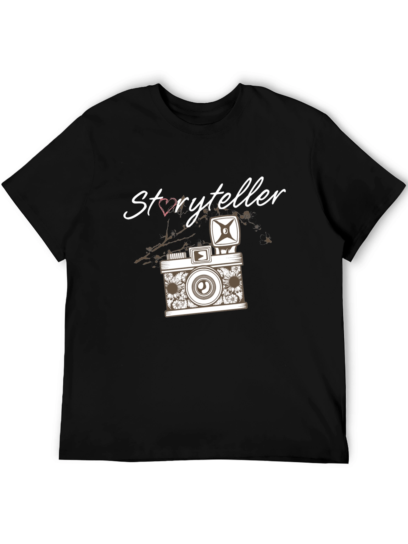 Black Storyteller Camera Graphic T-Shirt - Trendy Casual Tee view 5