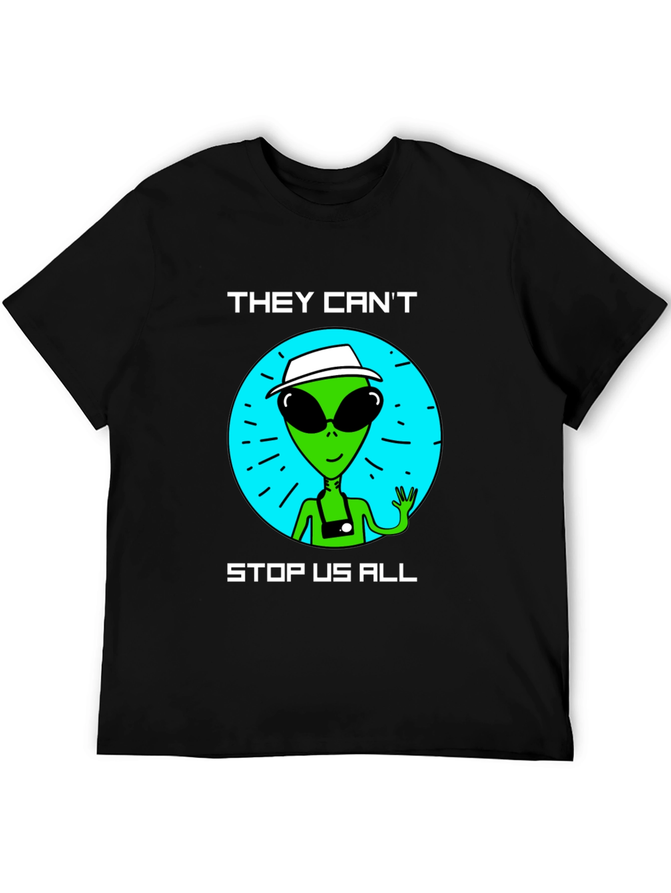 Black Alien Graphic T-Shirt - They Can't Stop Us All view 5