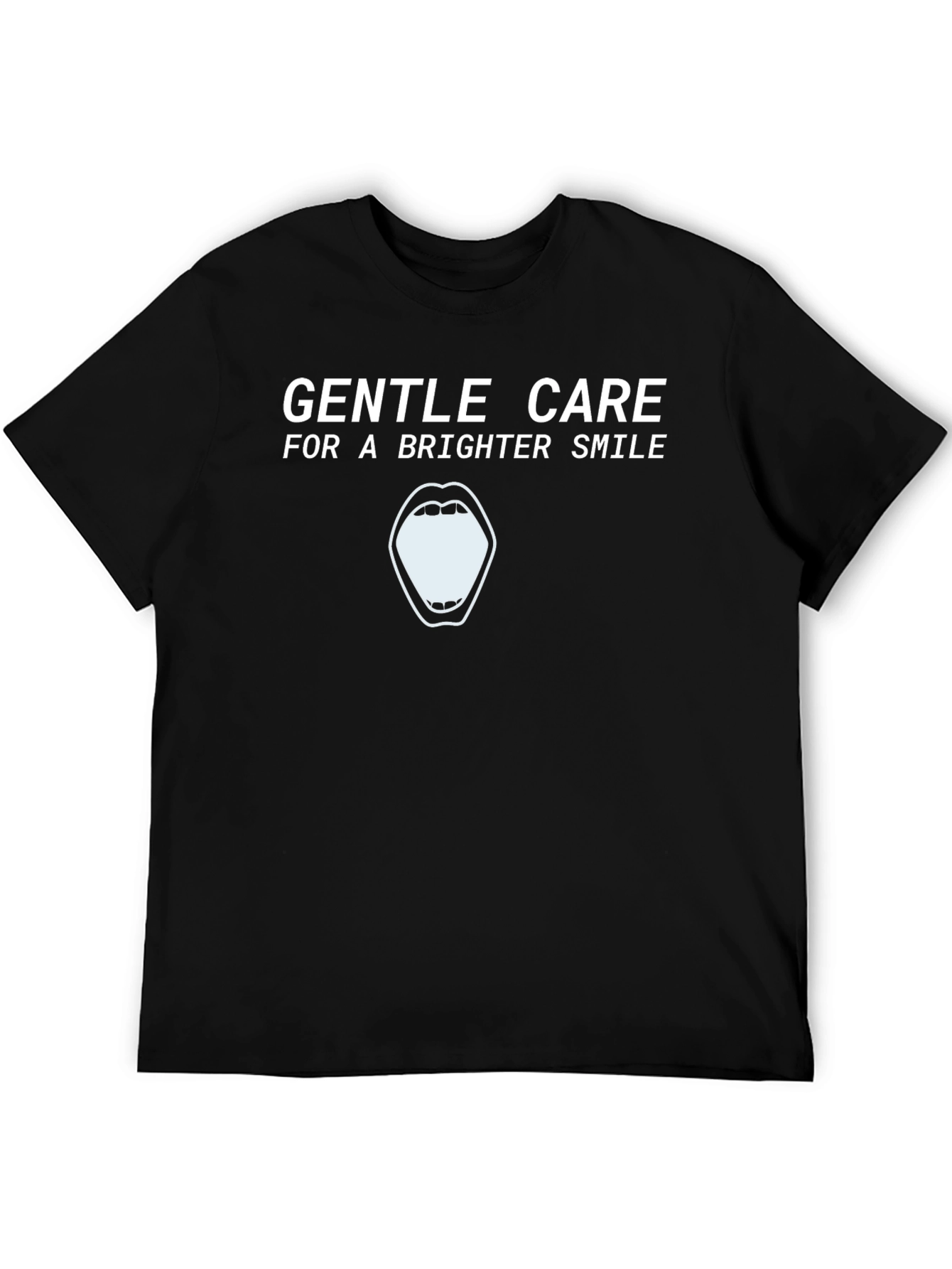 Black Gentle Care Brighter Smile Graphic Tee view 5
