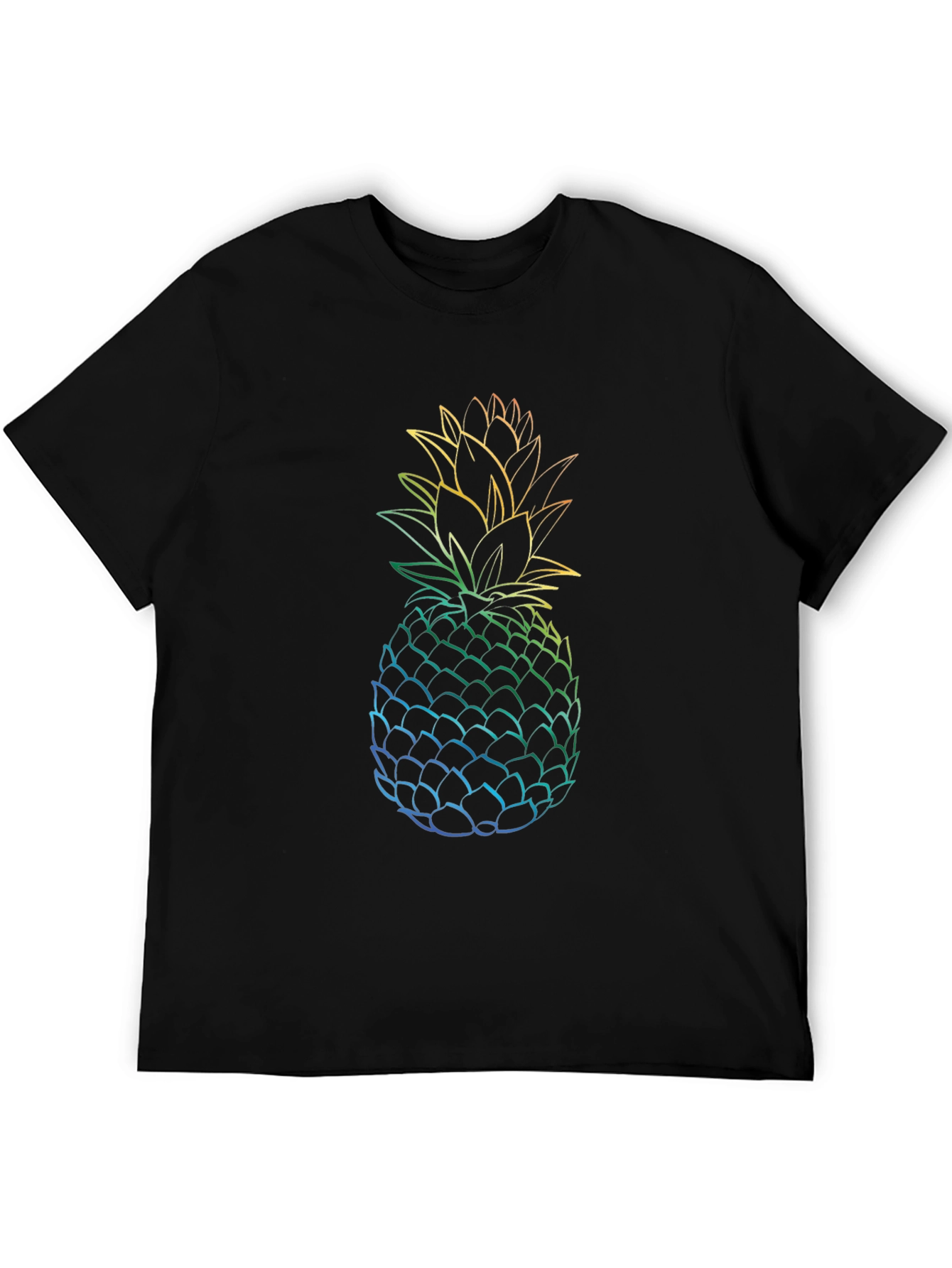 Black Rainbow Pineapple Graphic Tee - Black T-Shirt view 5