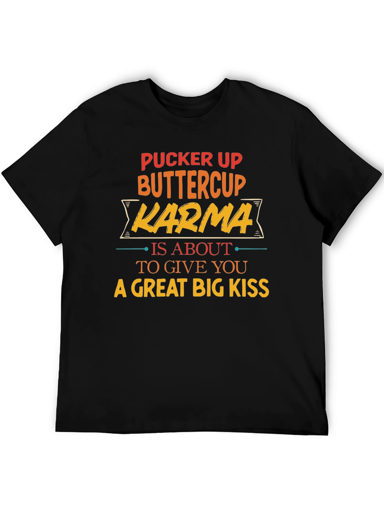 Black Pucker Up Buttercup Karma T-Shirt view 5