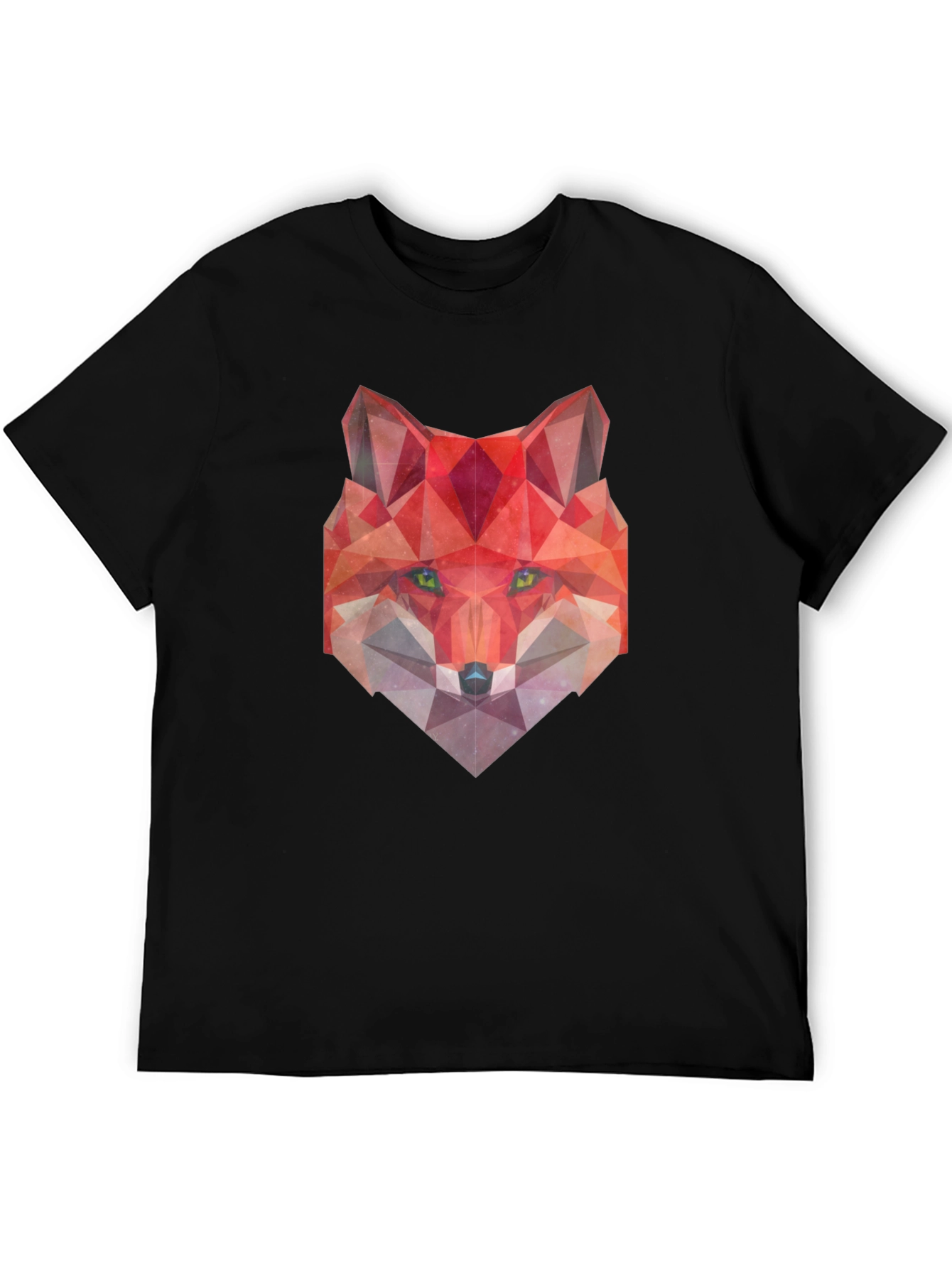 Black Geometric Fox Graphic Tee - Modern Style view 5