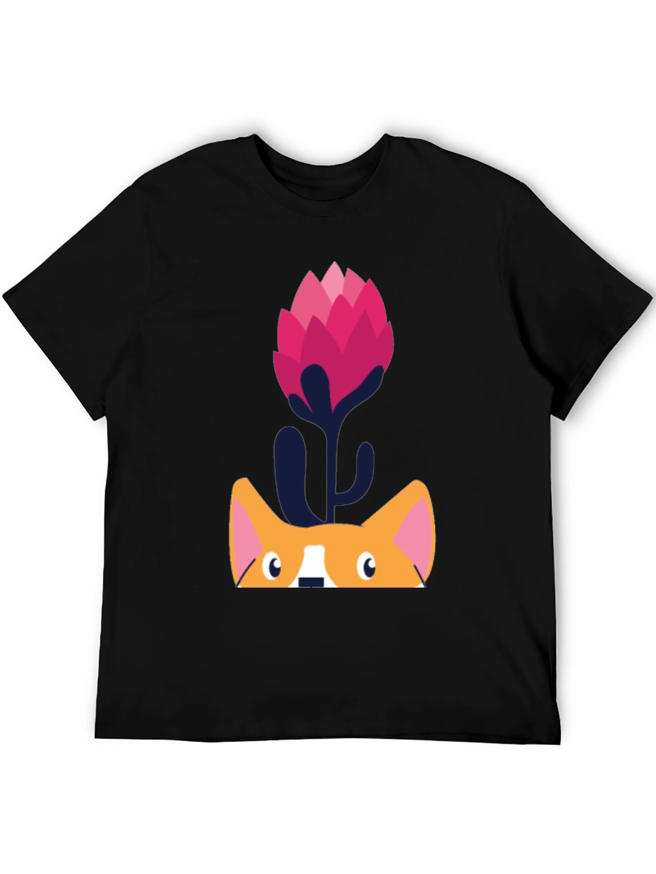 Black Corgi Flower Graphic Tee - Unique Design view 5