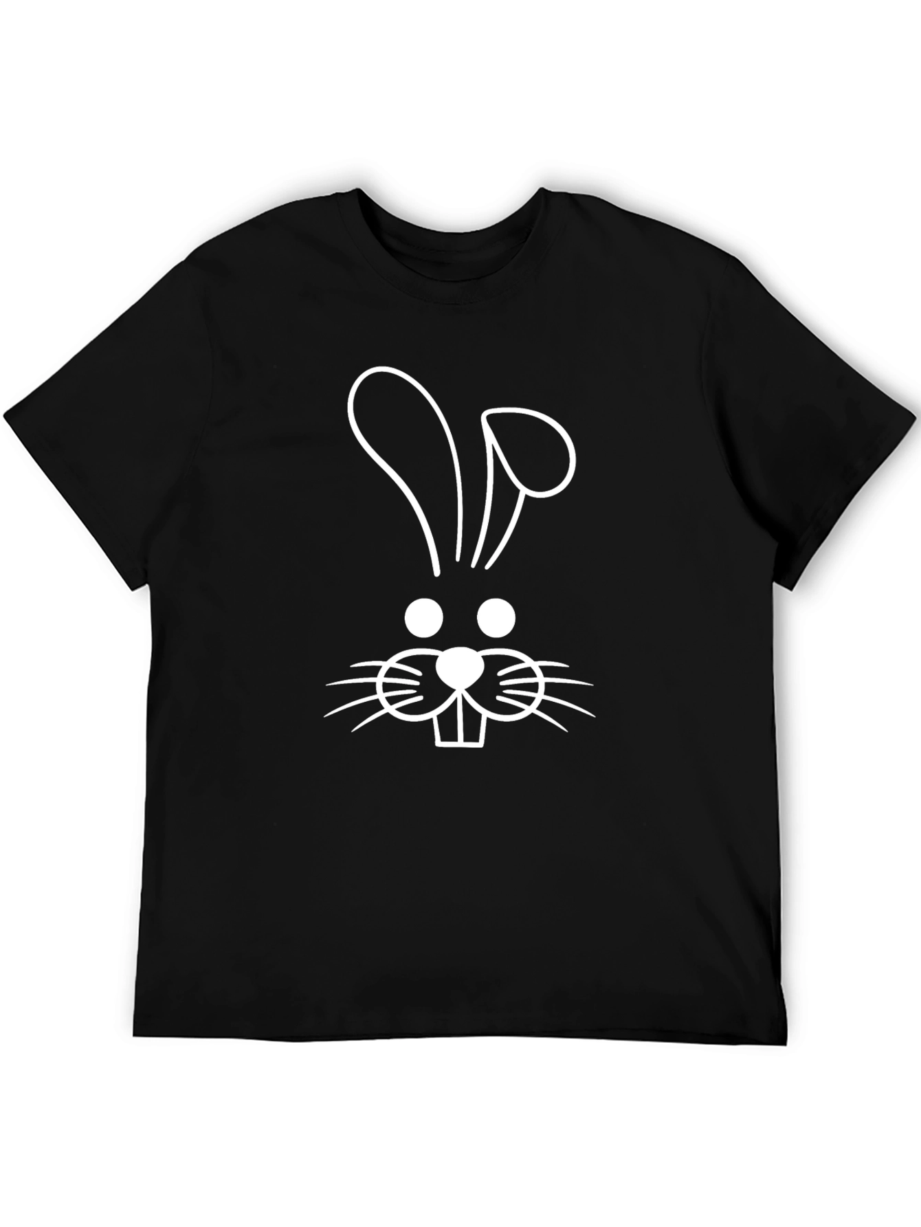 Black Bunny Face Black T-Shirt view 5