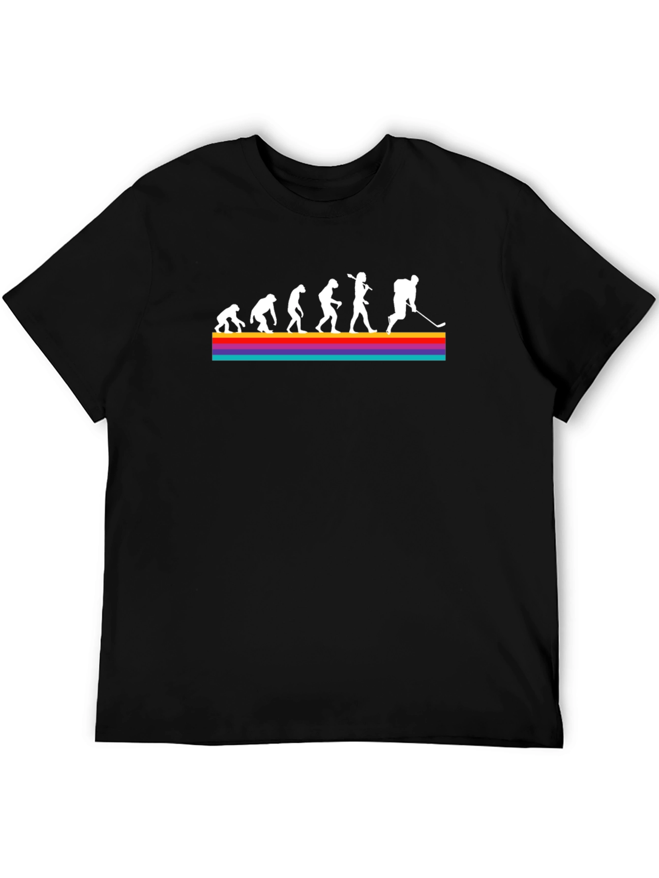 Black Hockey Evolution T-Shirt - Funny Graphic Tee view 5