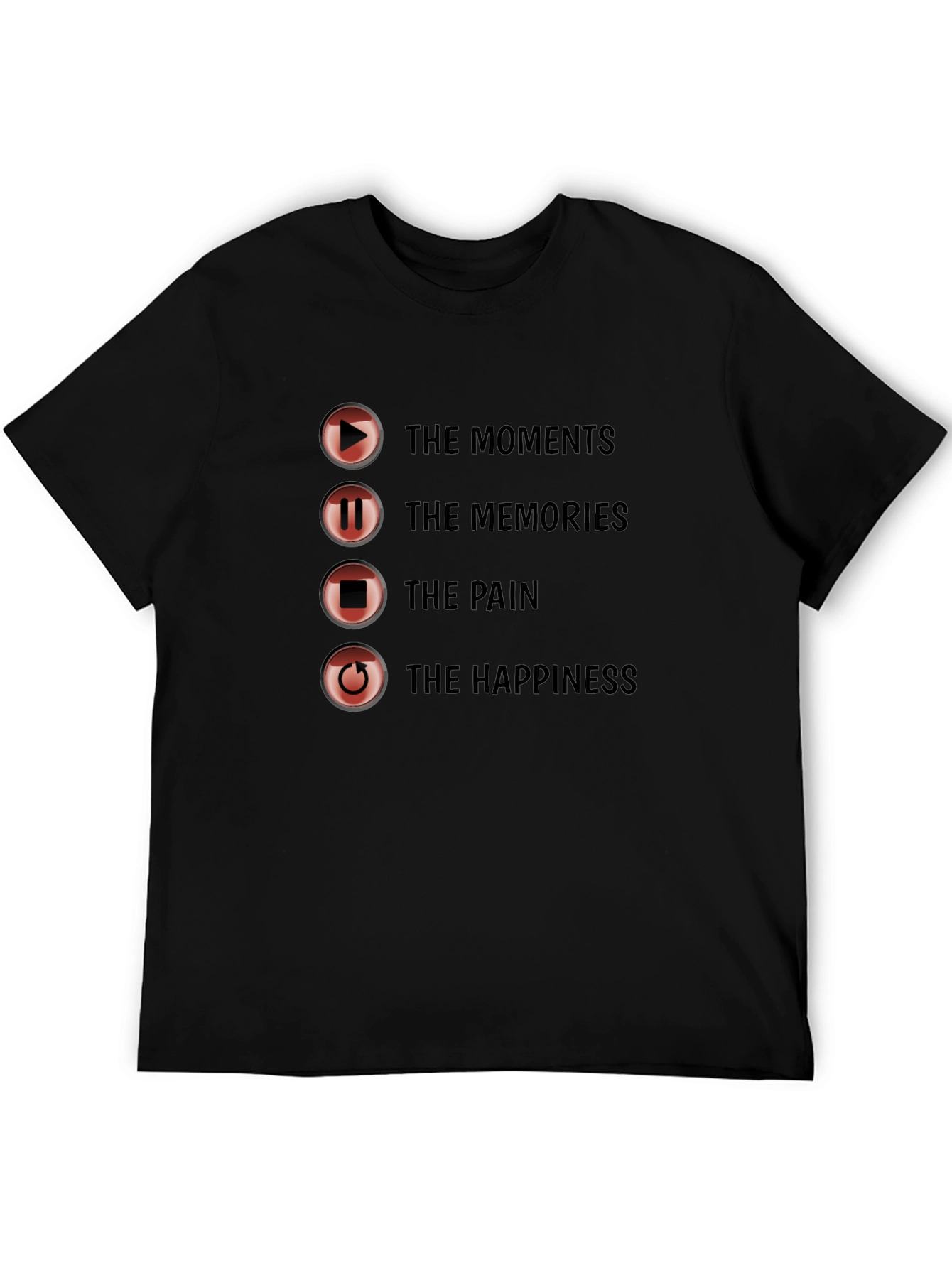 Black Moments Memories Pain Happiness Graphic Tee view 5