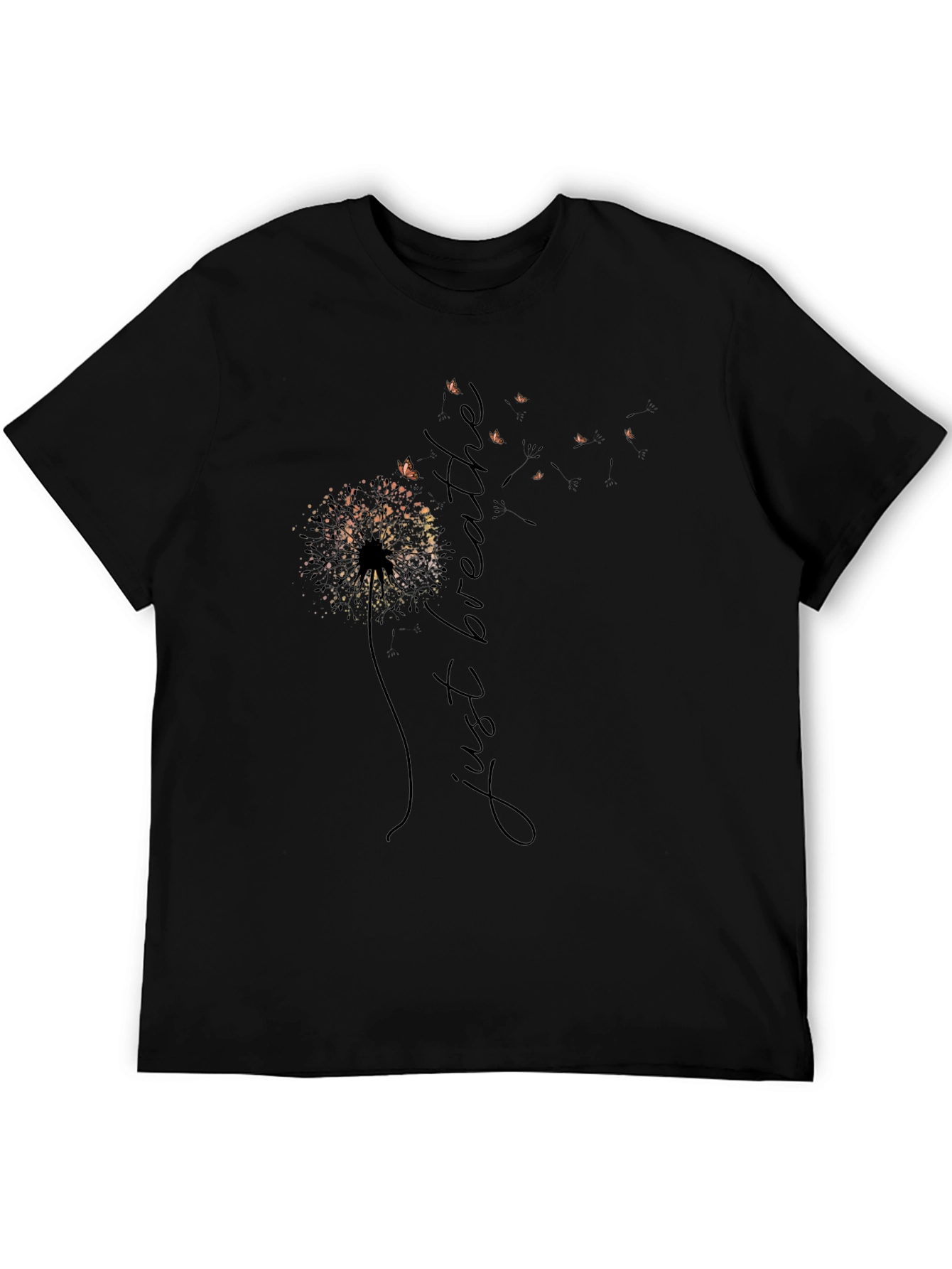 Black Just Breathe Dandelion Graphic Tee - Relaxed Fit view 5