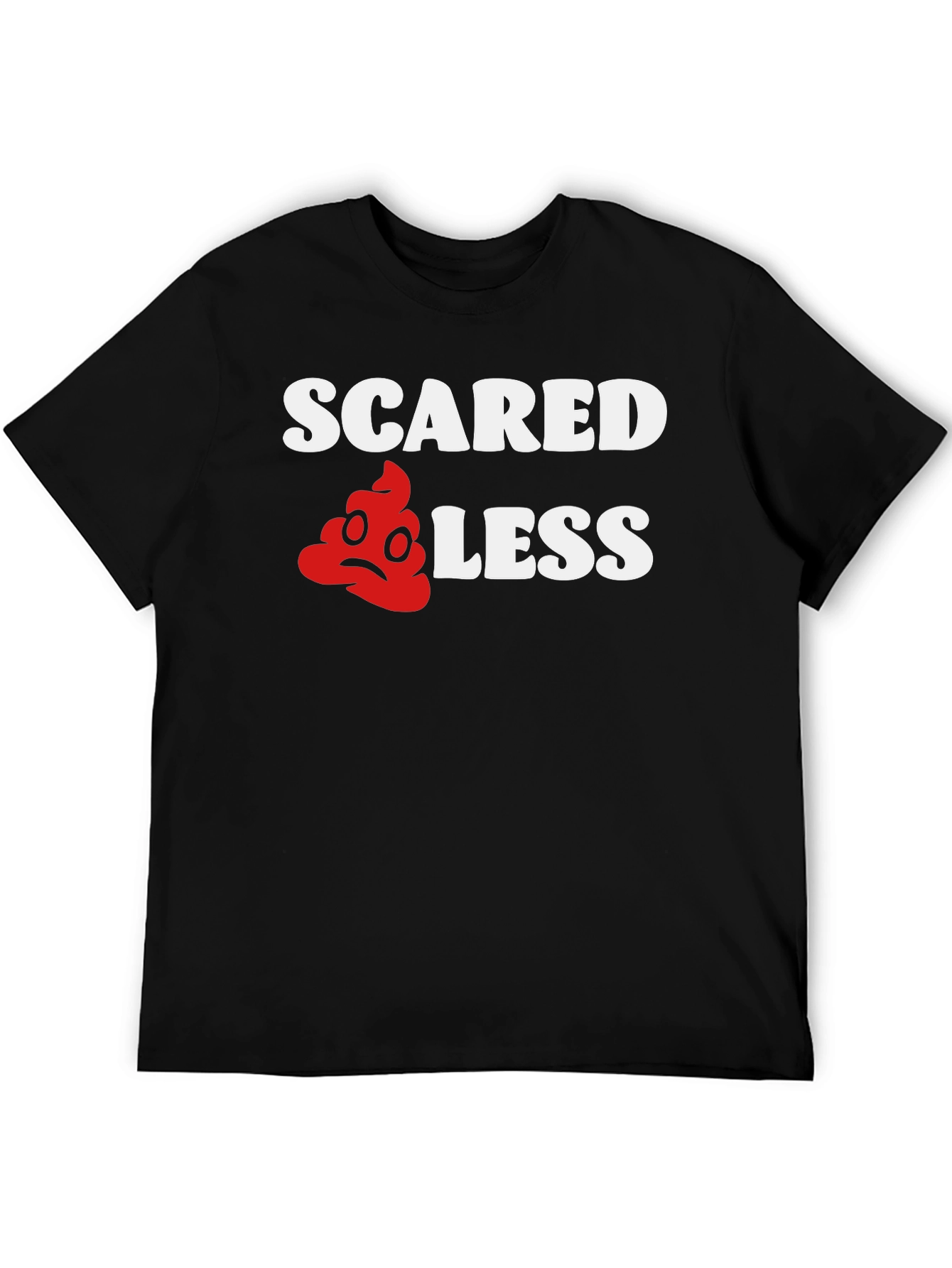 Black Scared Less Funny Graphic T-Shirt view 5