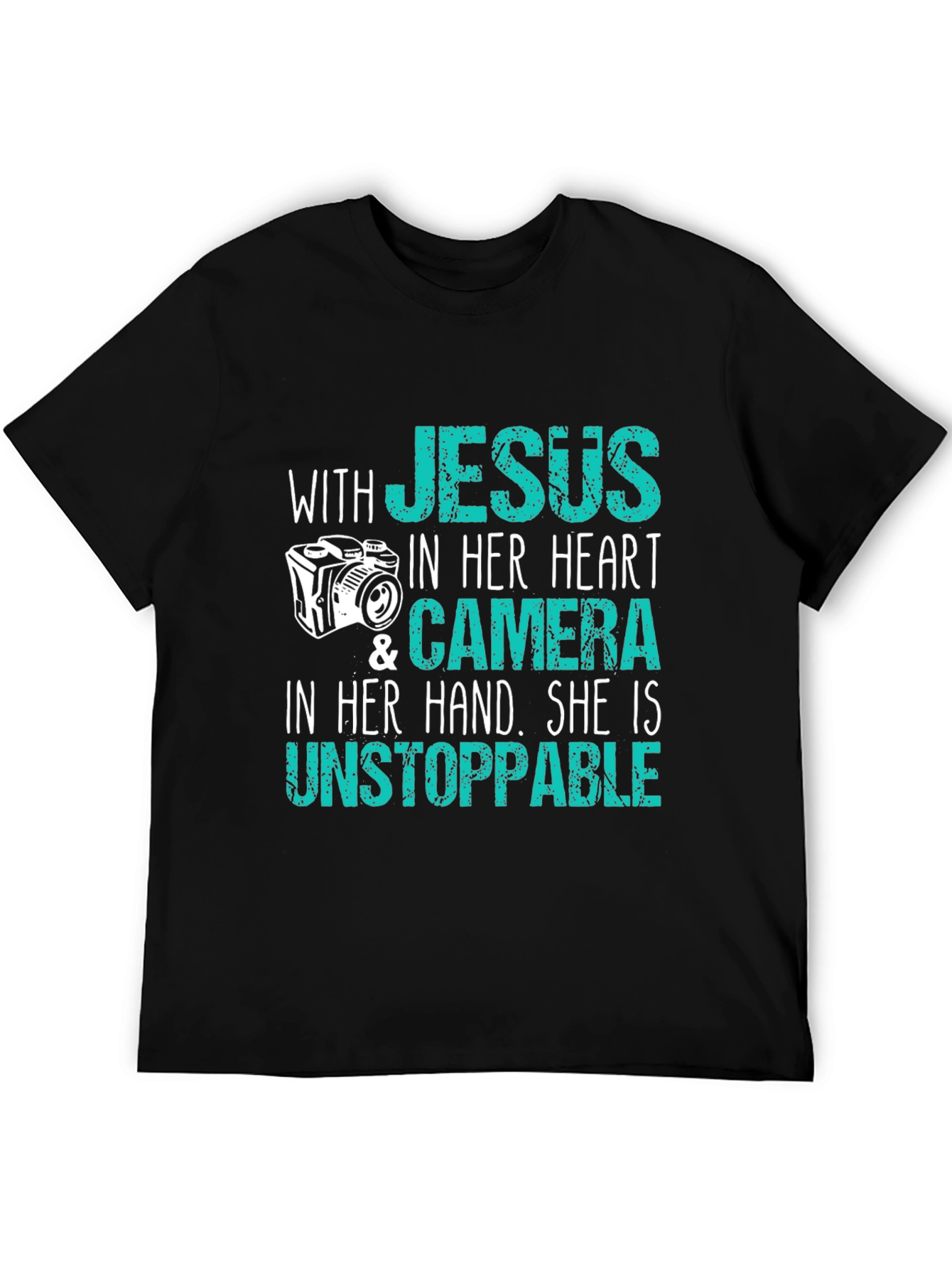Black Jesus Camera T-Shirt - Faith & Photography view 5