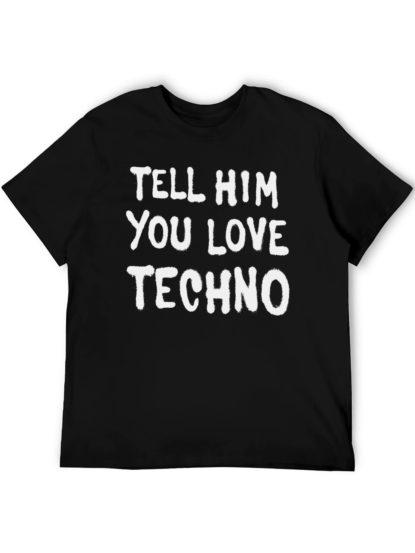 Black Tell Him You Love Techno Graphic Tee view 5