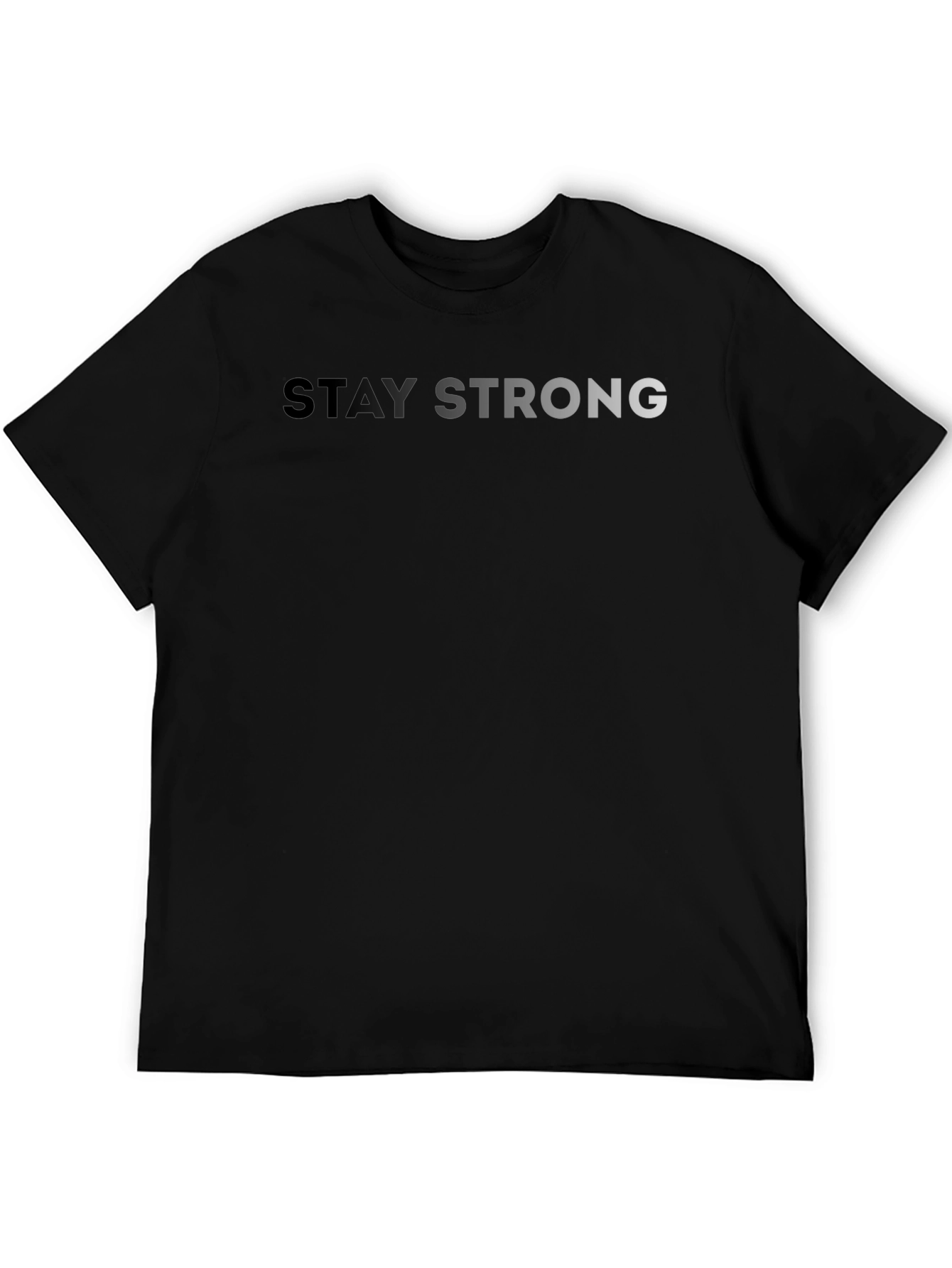 Black Stay Strong Black T-Shirt - Men's Comfort Fit view 5