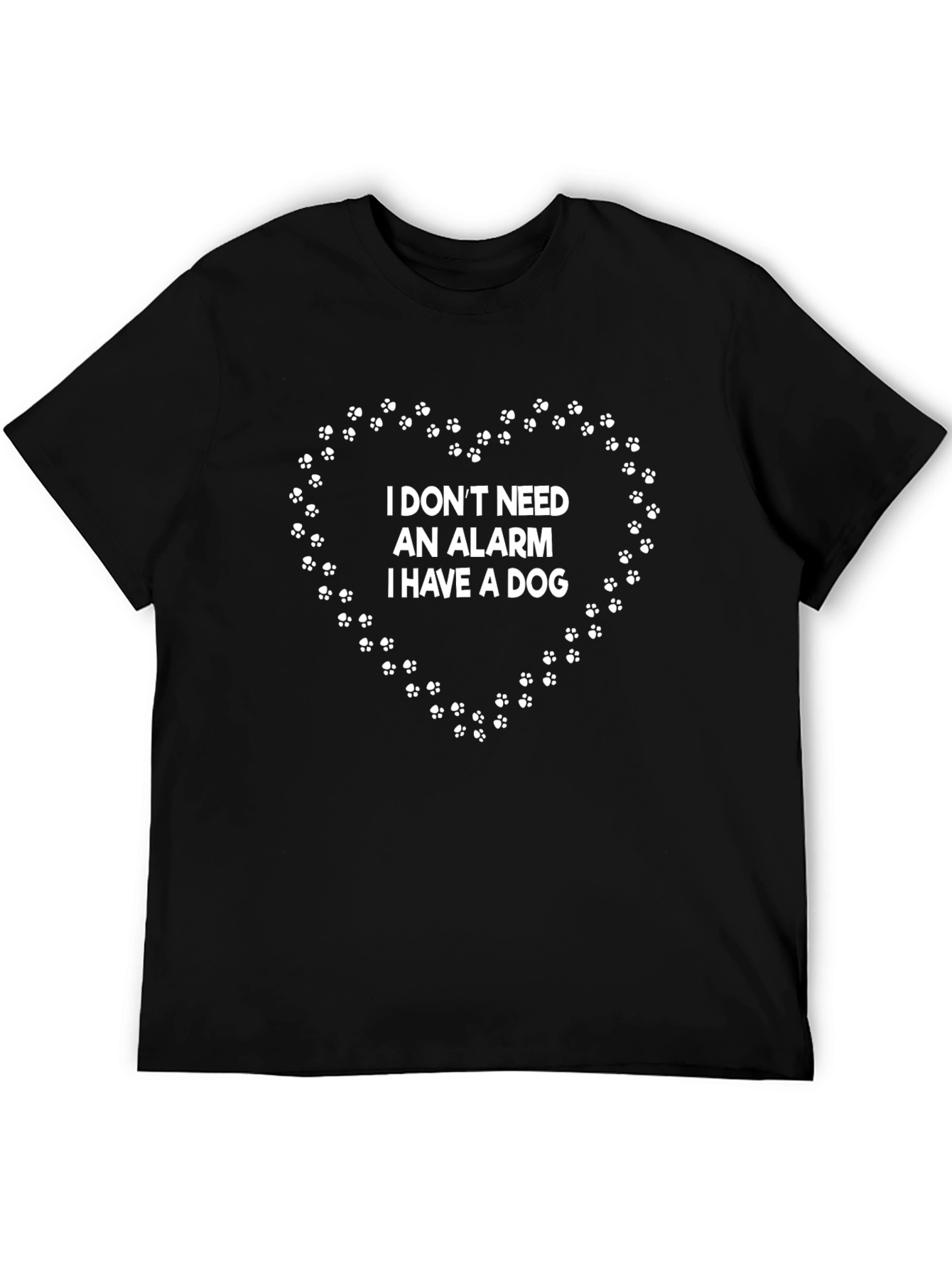 Black Funny Dog Lover T-Shirt: I Don't Need an Alarm view 5