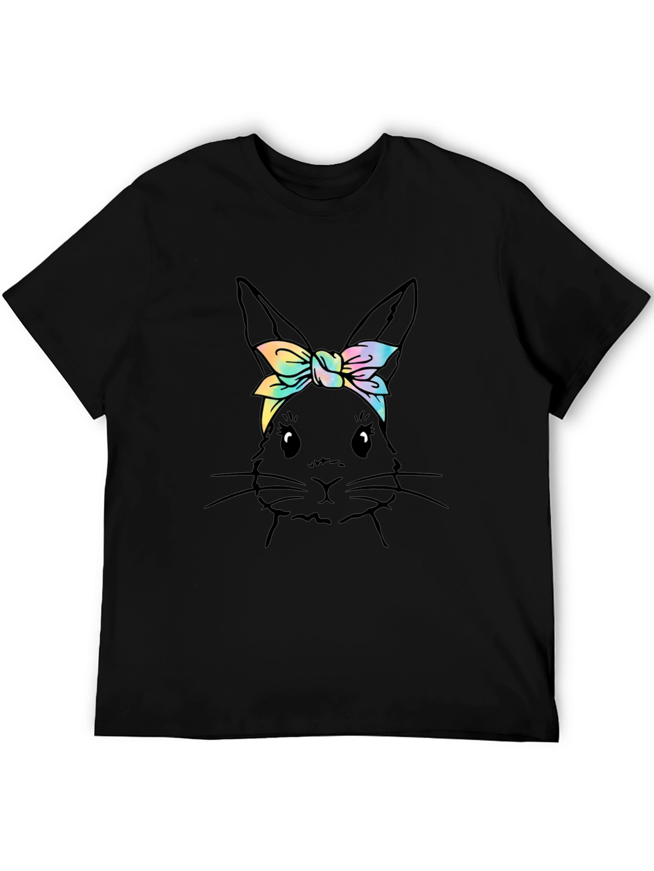 Black Bunny Tie Dye Headband Graphic Tee view 5