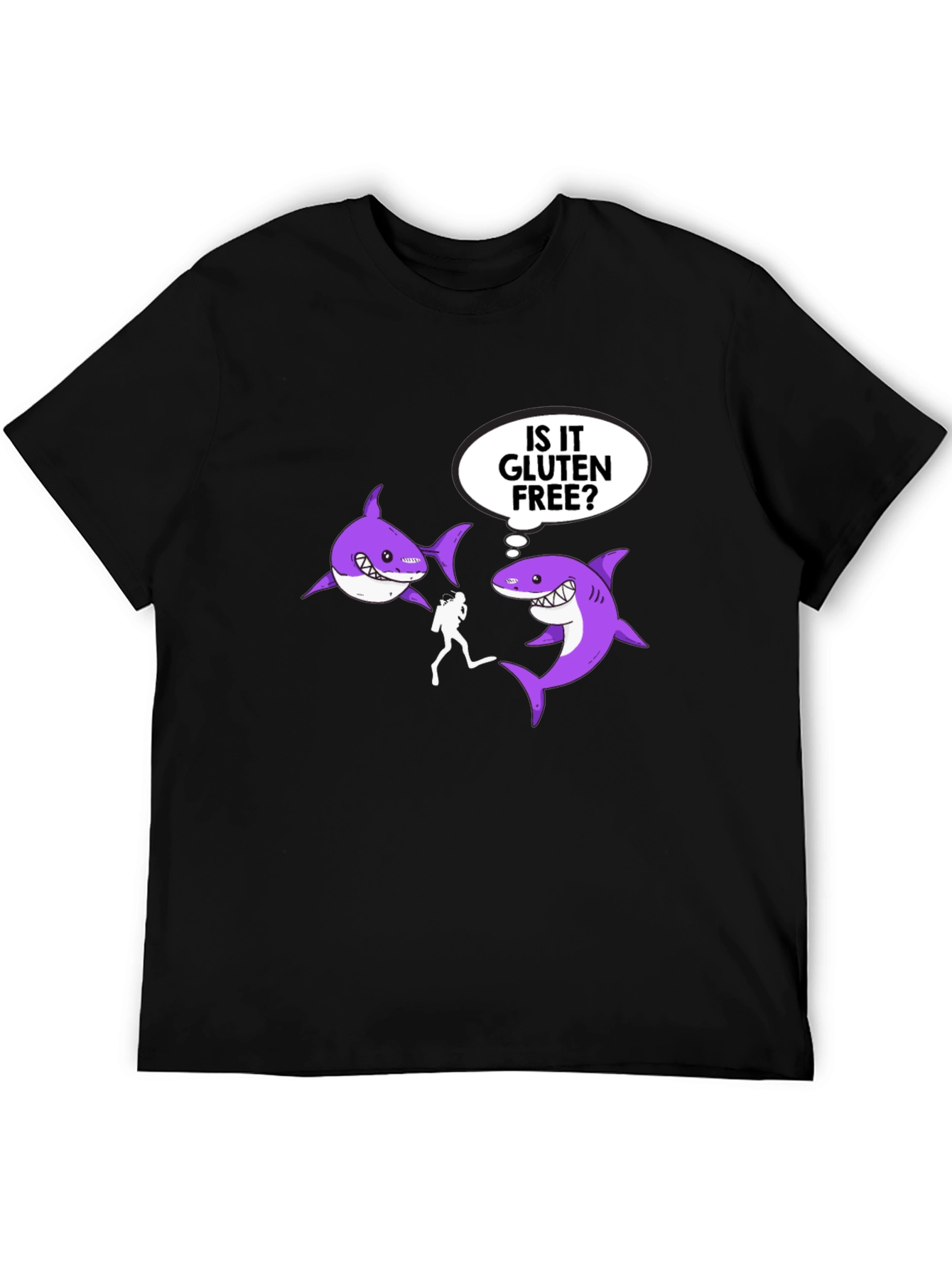 Black Is it Gluten Free? Shark T-Shirt view 5