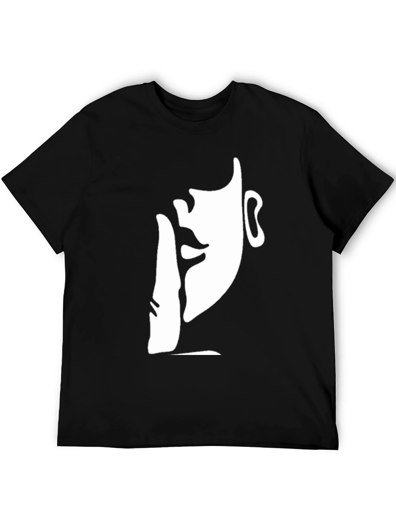Black Abstract Face Graphic Print Men's T-Shirt view 5