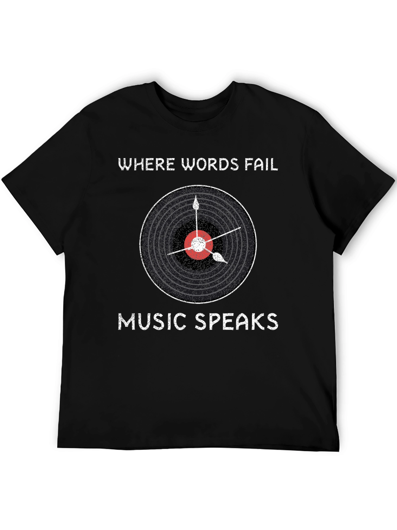 Black Music Speaks Graphic Tee - Black Cotton T-Shirt view 5
