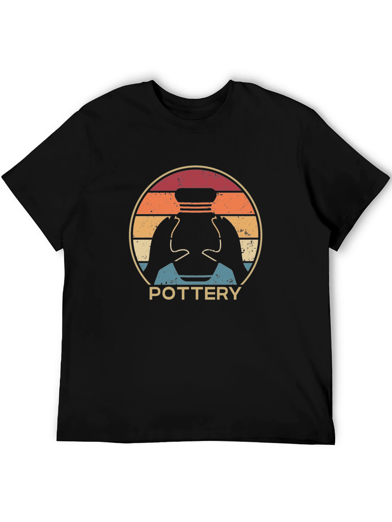 Black Vintage Pottery T-Shirt - Artistic Craft Design view 5