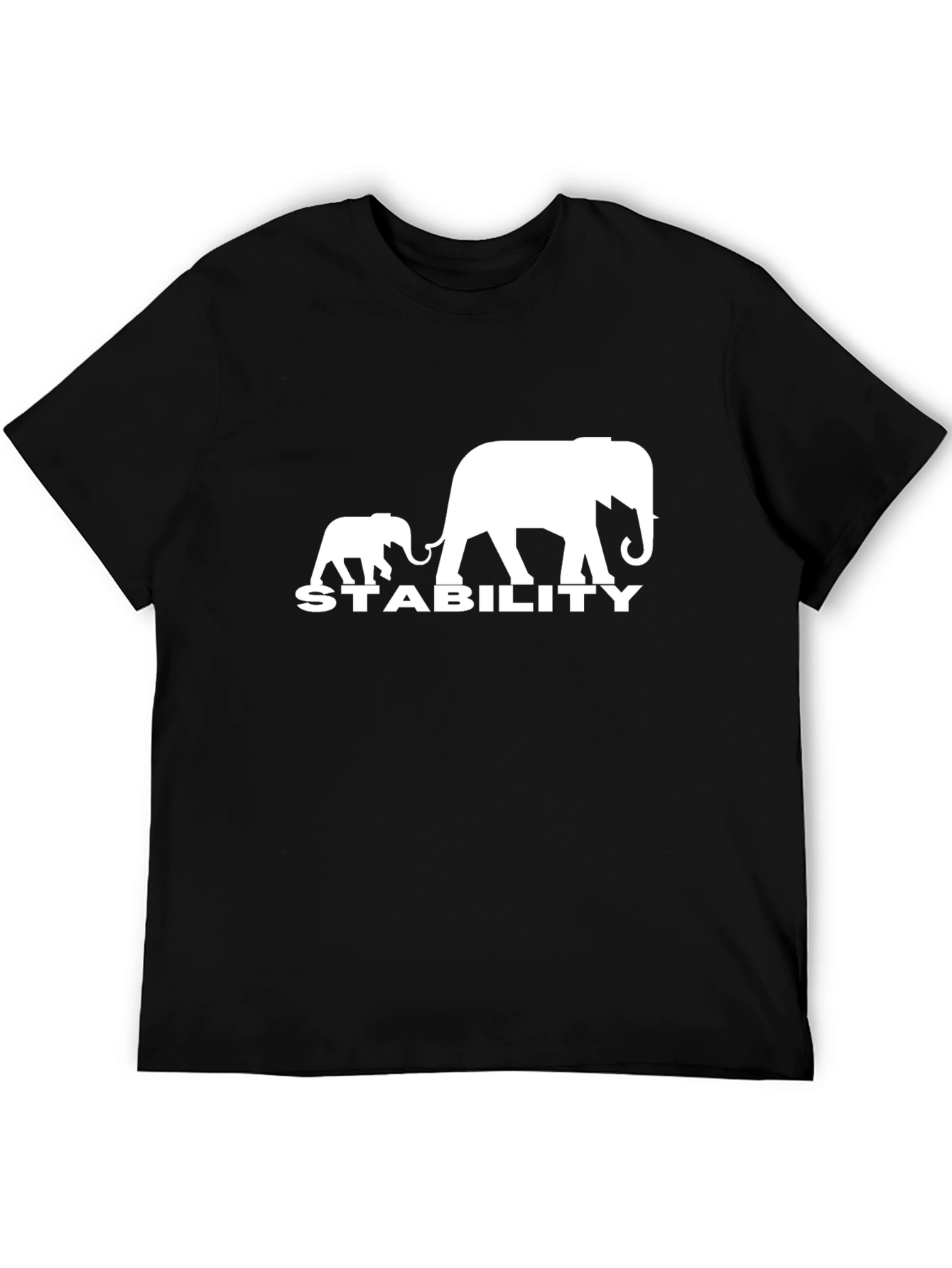 Black Stability Elephant Graphic T-Shirt - Black view 5