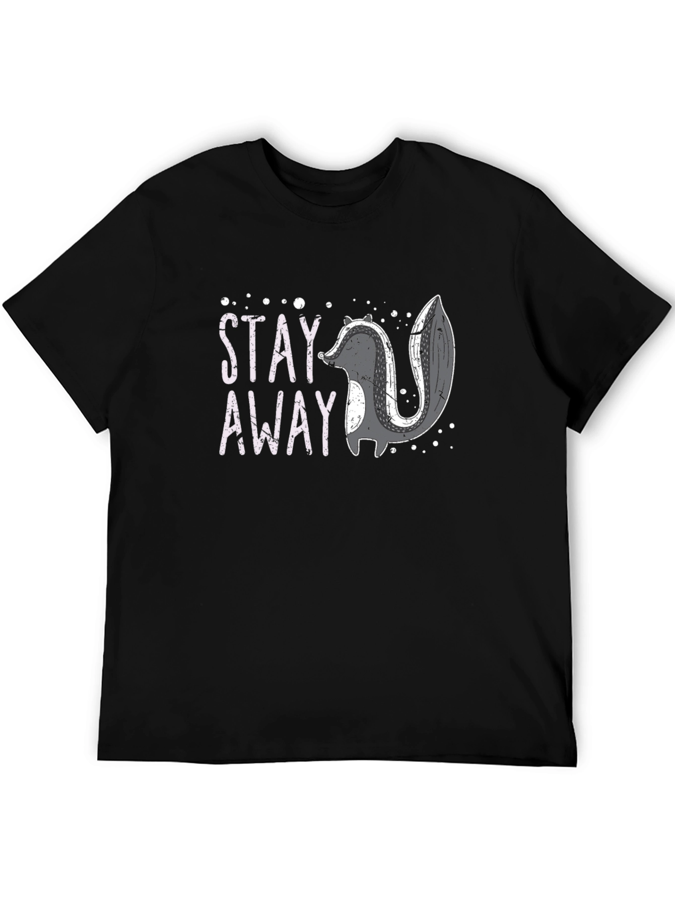 Black Stay Away Skunk Graphic T-Shirt view 5