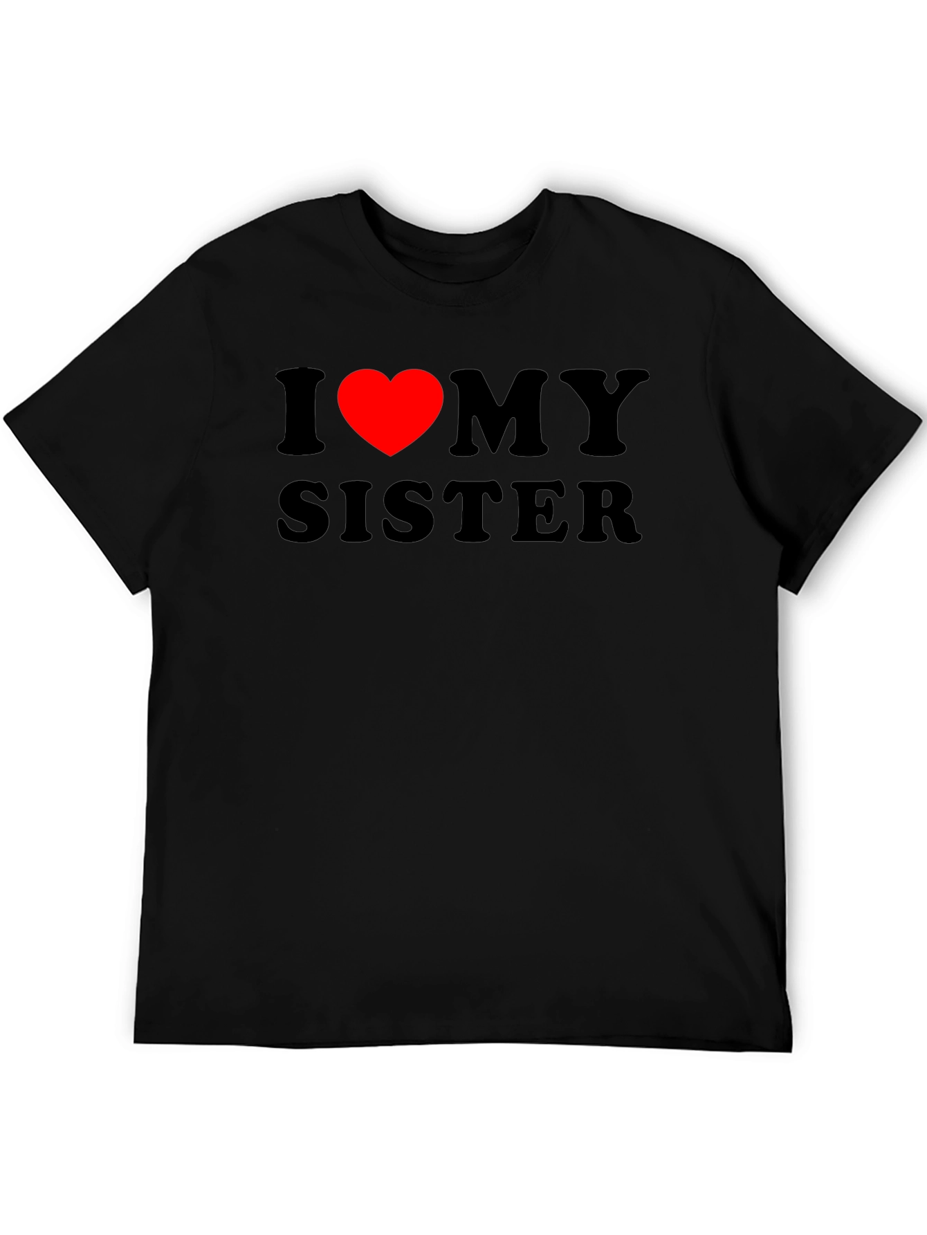 Black I Heart My Sister Black T-Shirt view 5