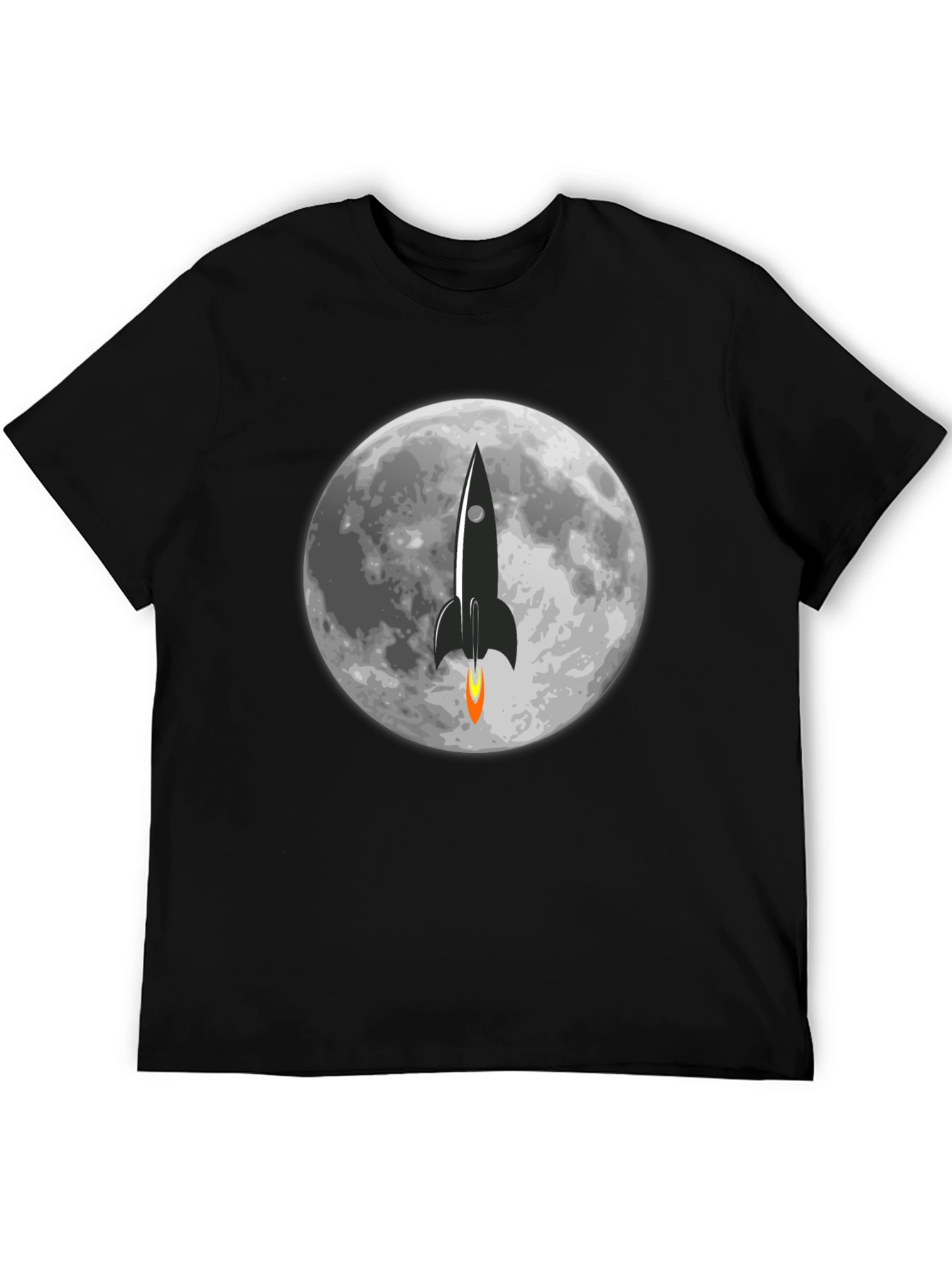Black Rocket to the Moon Graphic T-Shirt view 5
