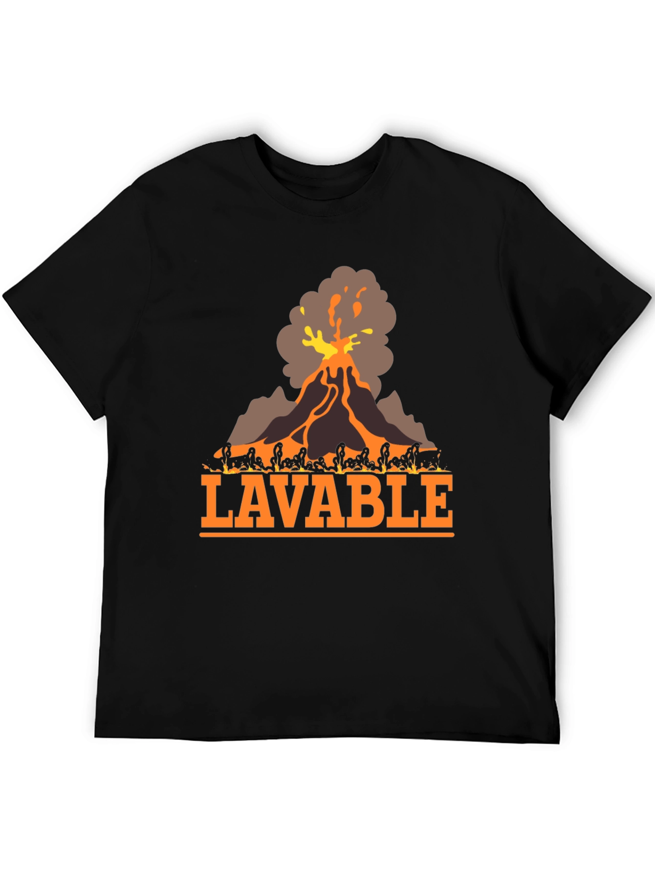 Black Lavable Volcano T-Shirt - Cool Graphic Tee view 5