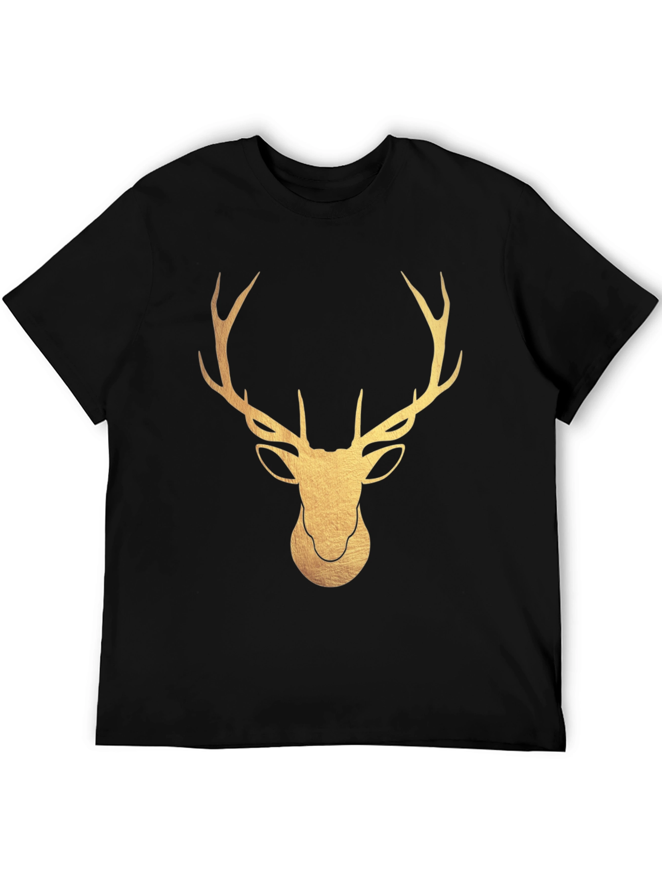 Black Golden Deer Graphic T-Shirt - Stylish Stag Tee view 5