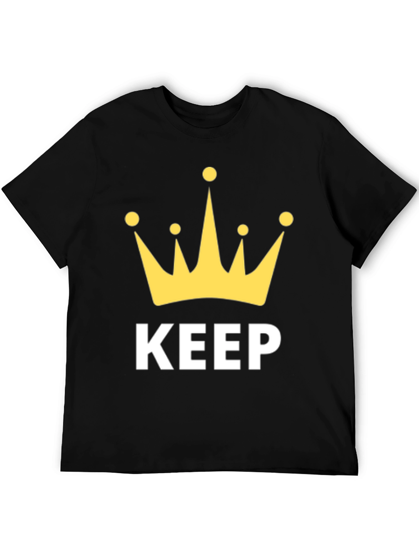 Black Keep Calm Crown Graphic T-Shirt view 5