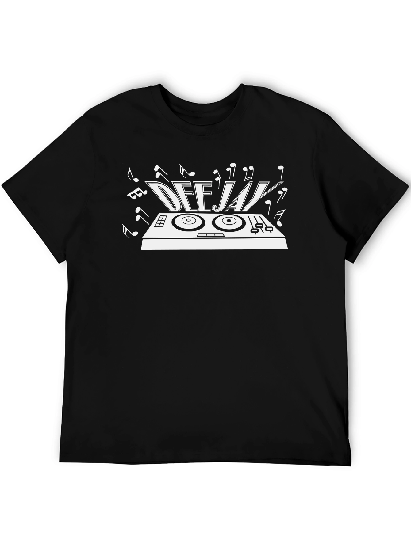 Black DJ Turntable Graphic Black T-Shirt view 5