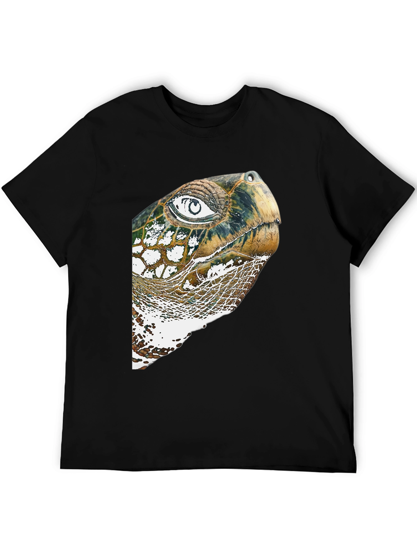 Black Turtle Head Graphic Print Black T-Shirt view 5