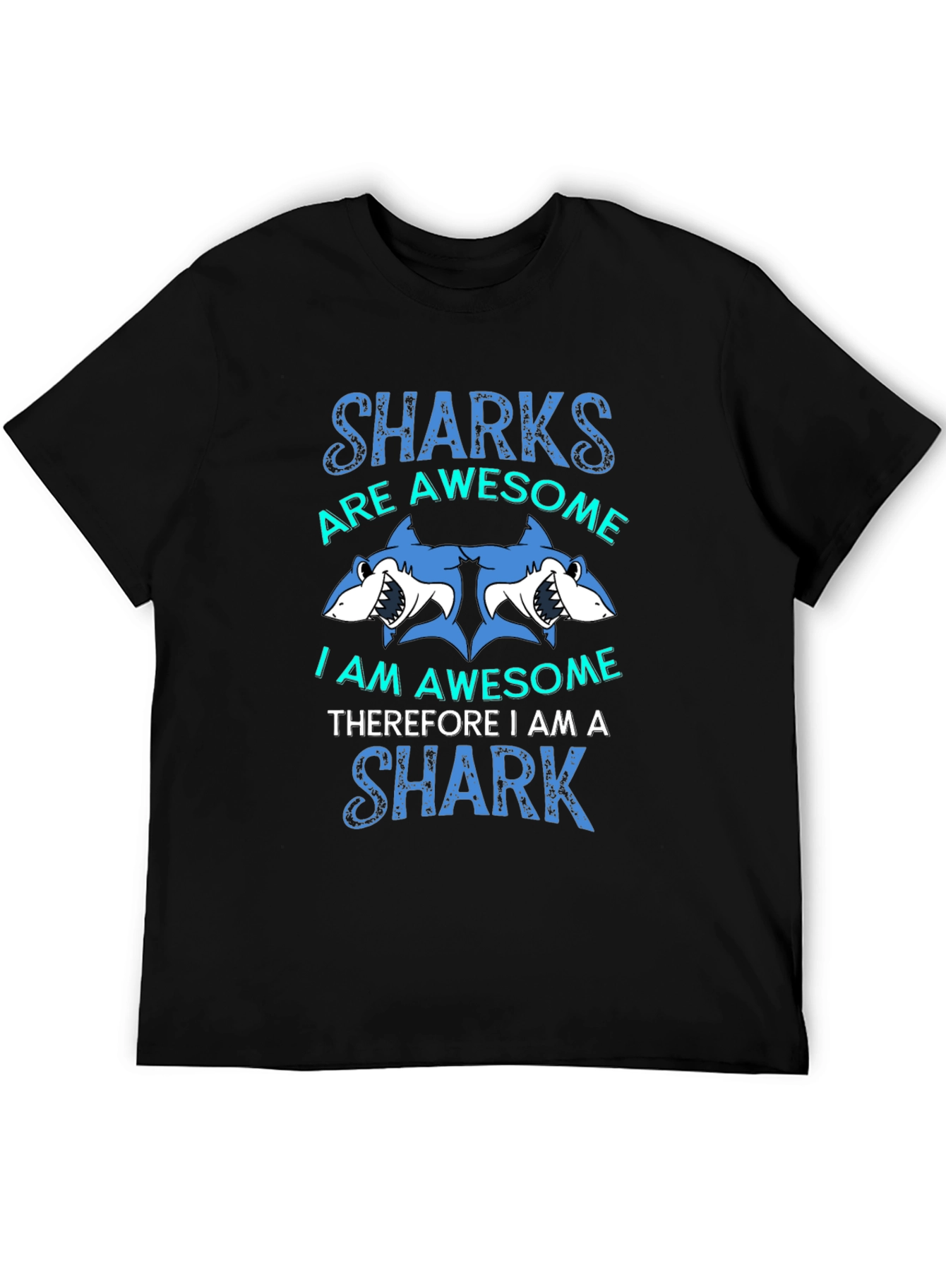 Black Sharks are Awesome Graphic T-Shirt view 5