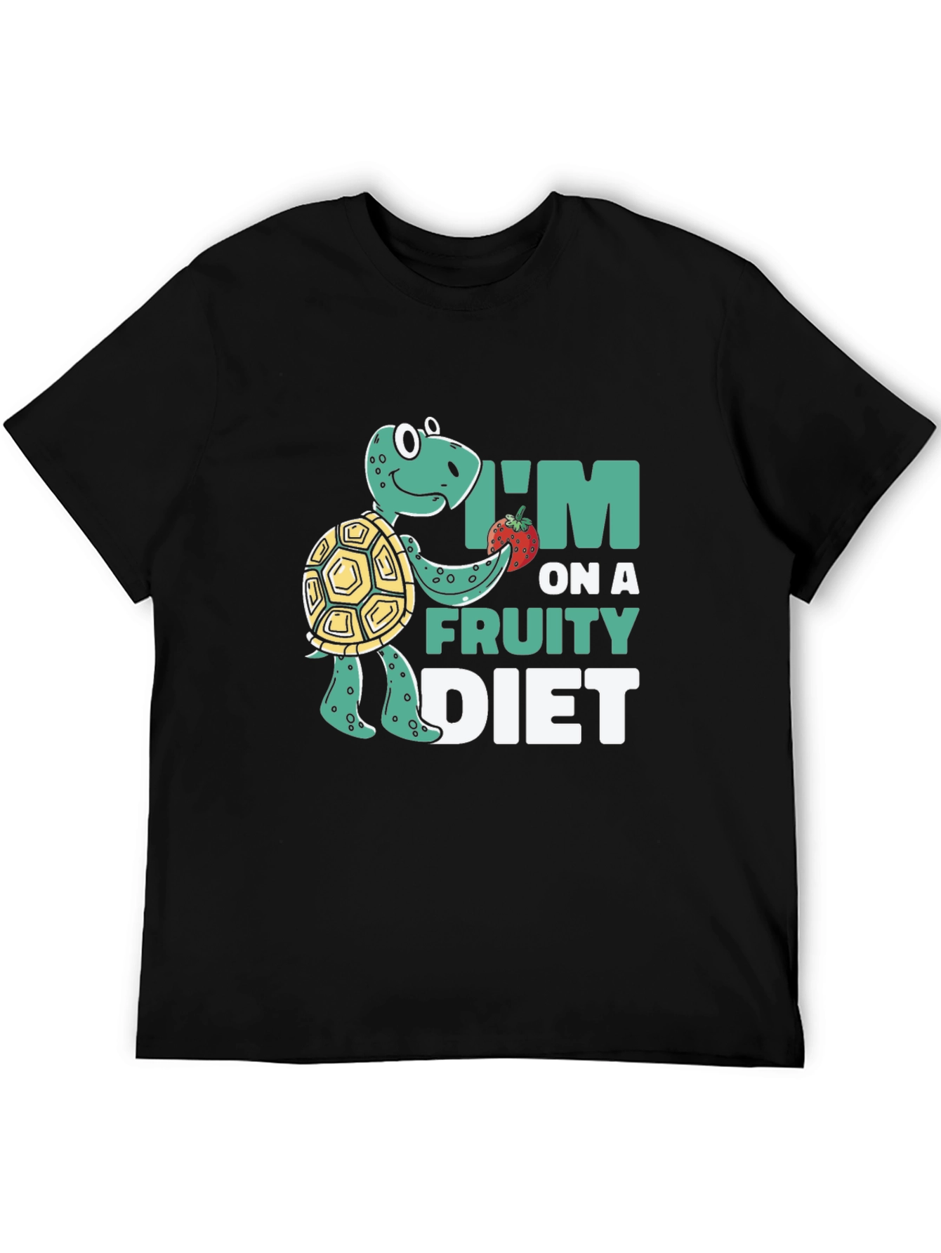 Black Fruity Diet Turtle T-Shirt view 5