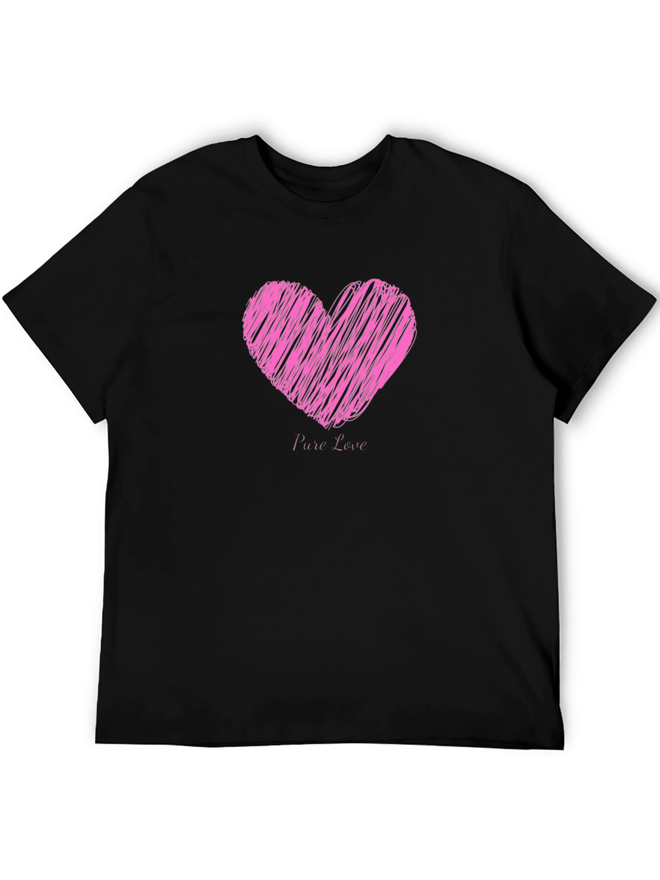 Black Heart Pure Love Black T-Shirt view 5