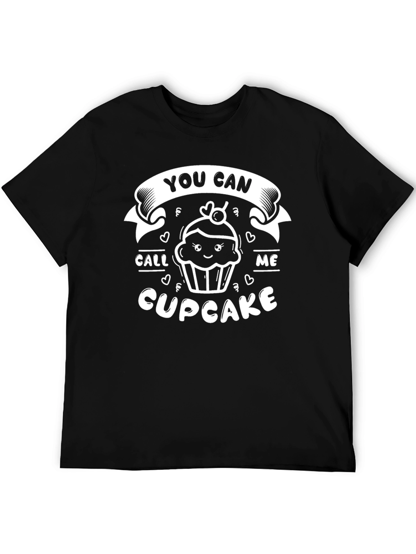 Black You Can Call Me Cupcake Graphic T-Shirt - Black Cotton Tee view 5