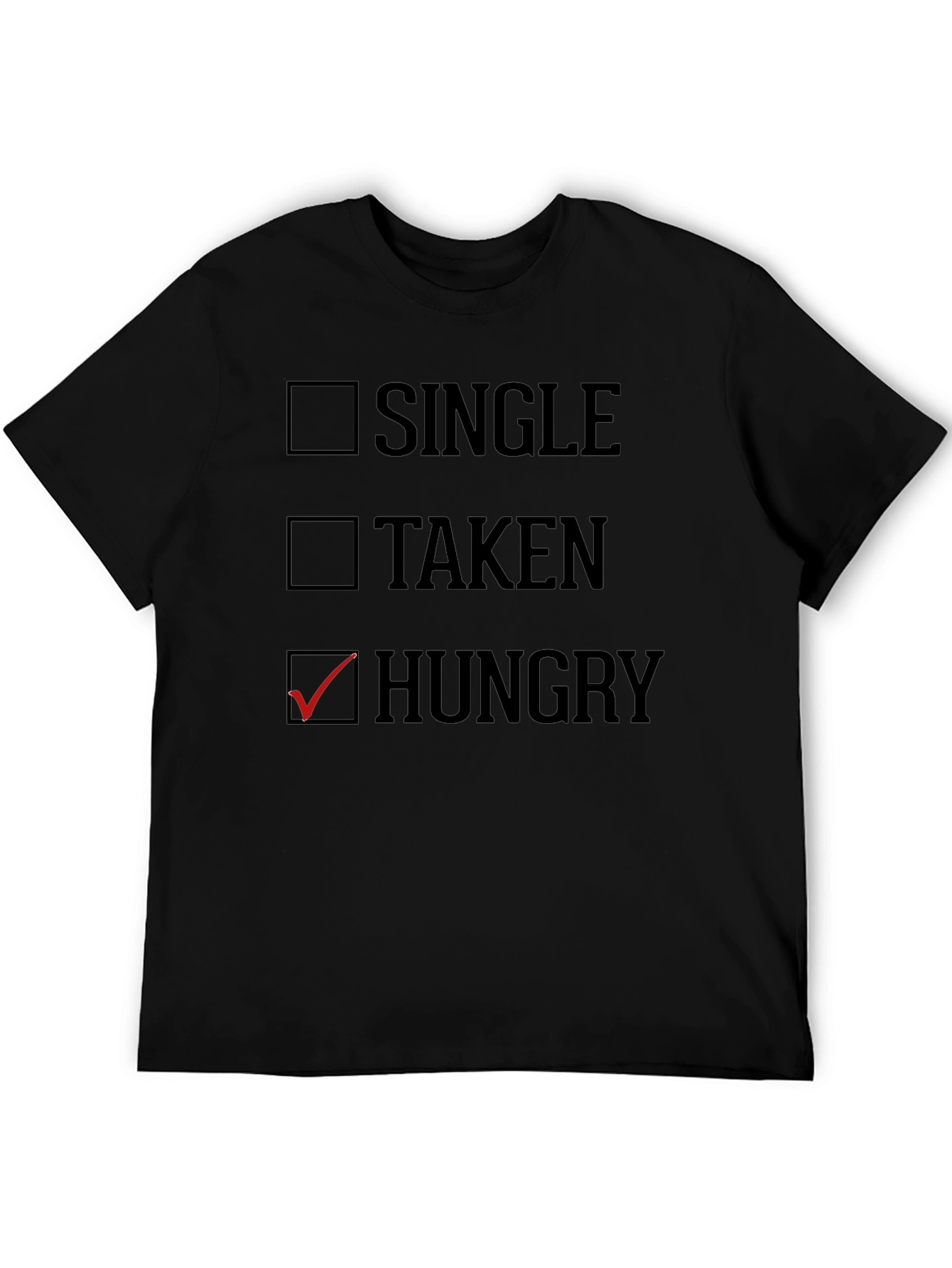 Black Funny Hungry T-Shirt - Checkbox Novelty Tee view 5