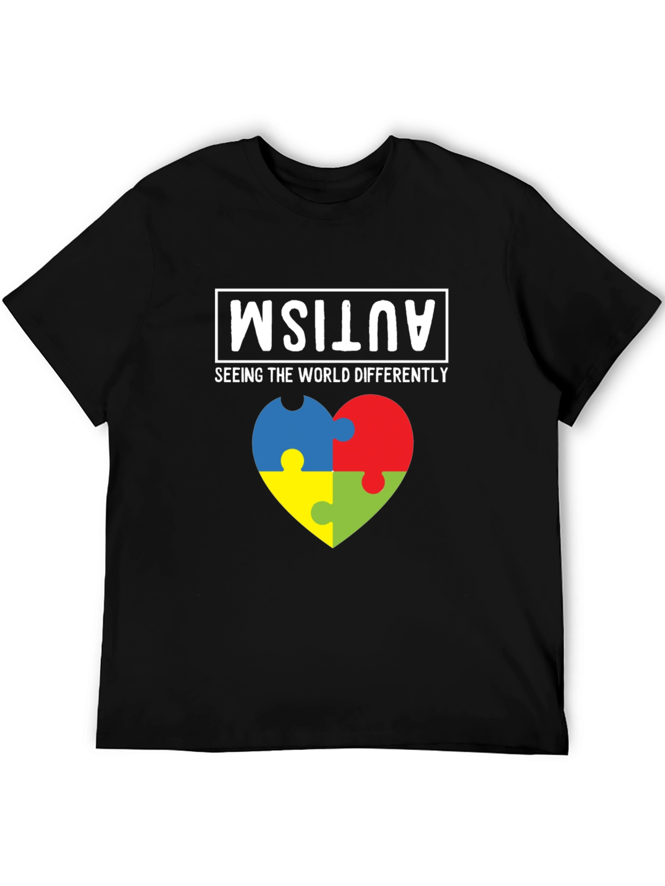 Black Autism Awareness T-Shirt - Seeing the World Differently  view 5