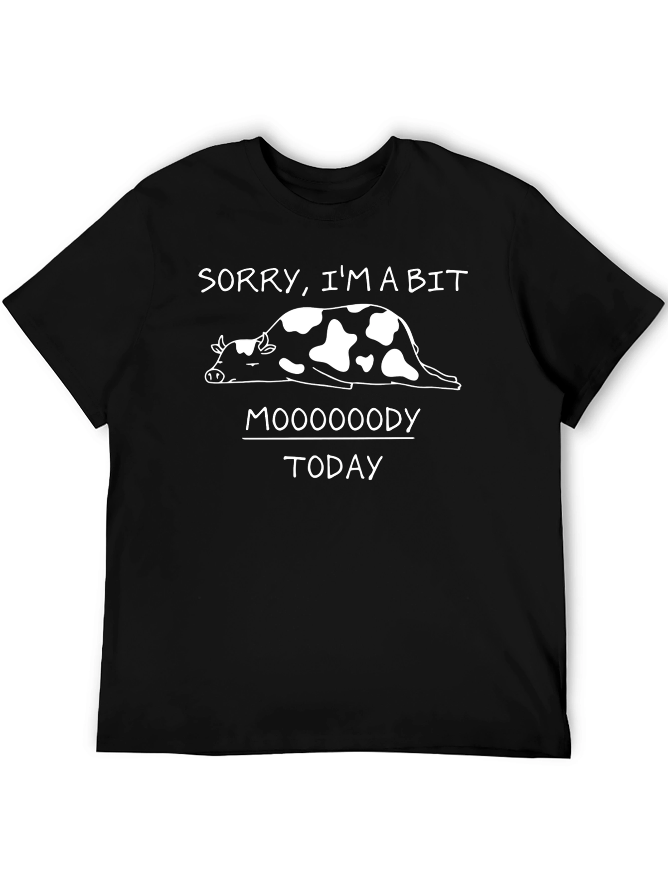 Black "Mooooody" Graphic Tee - Funny Cow T-Shirt view 5