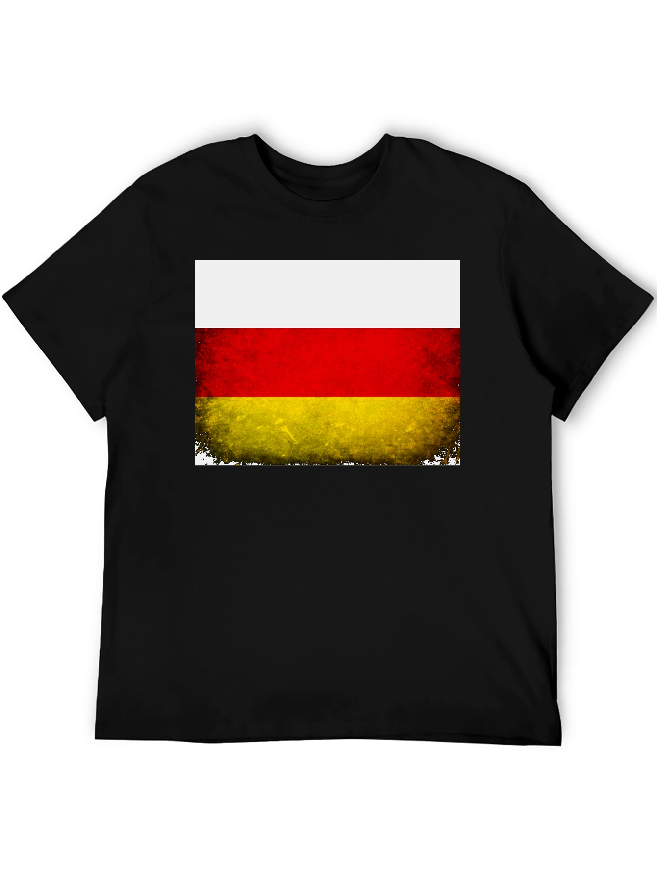 Black Ossetia Flag Distressed Black T-Shirt view 5