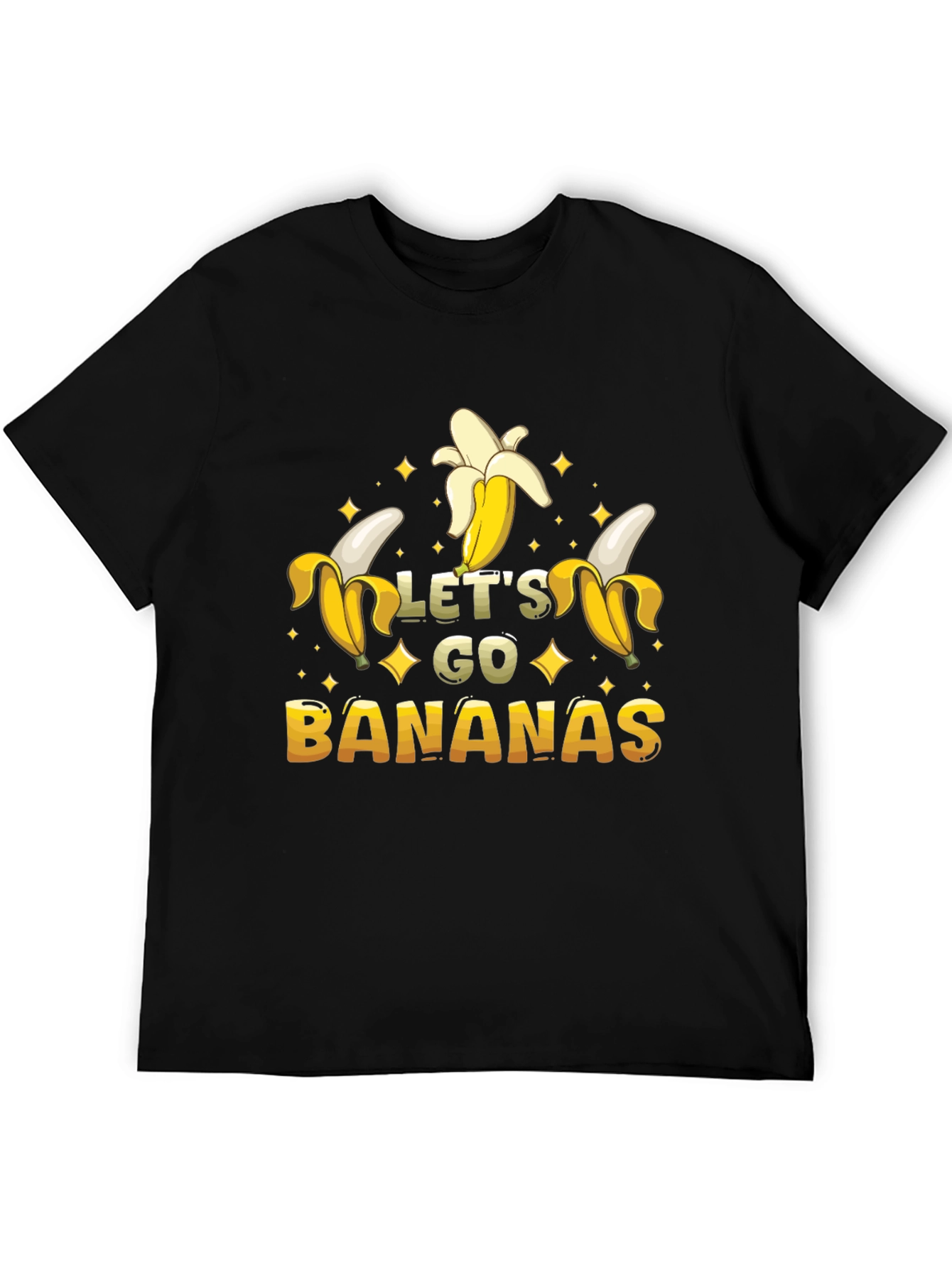 Black Let's Go Bananas Graphic T-Shirt view 5