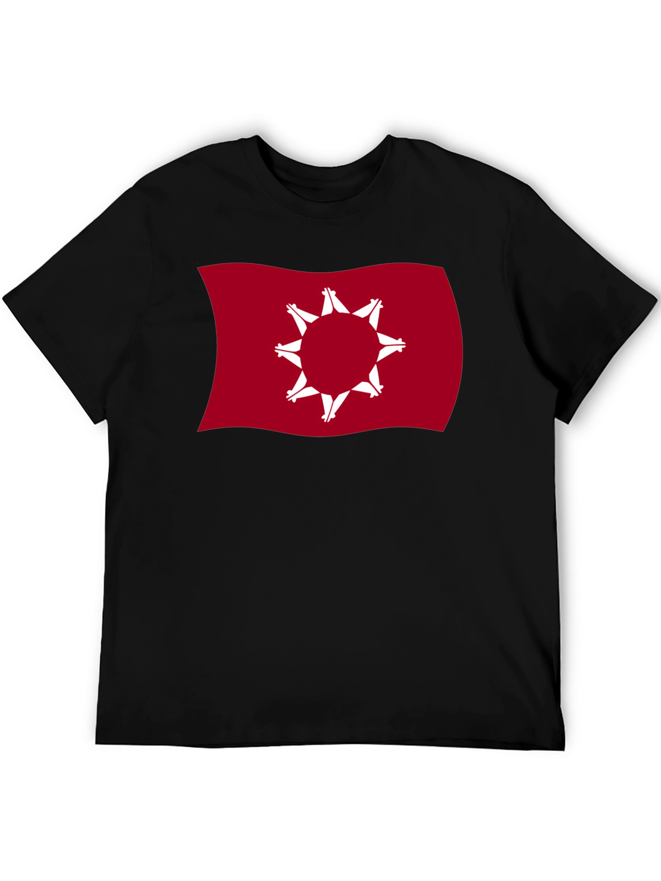 Black Wavy Native American Flag Graphic Tee - Black view 5