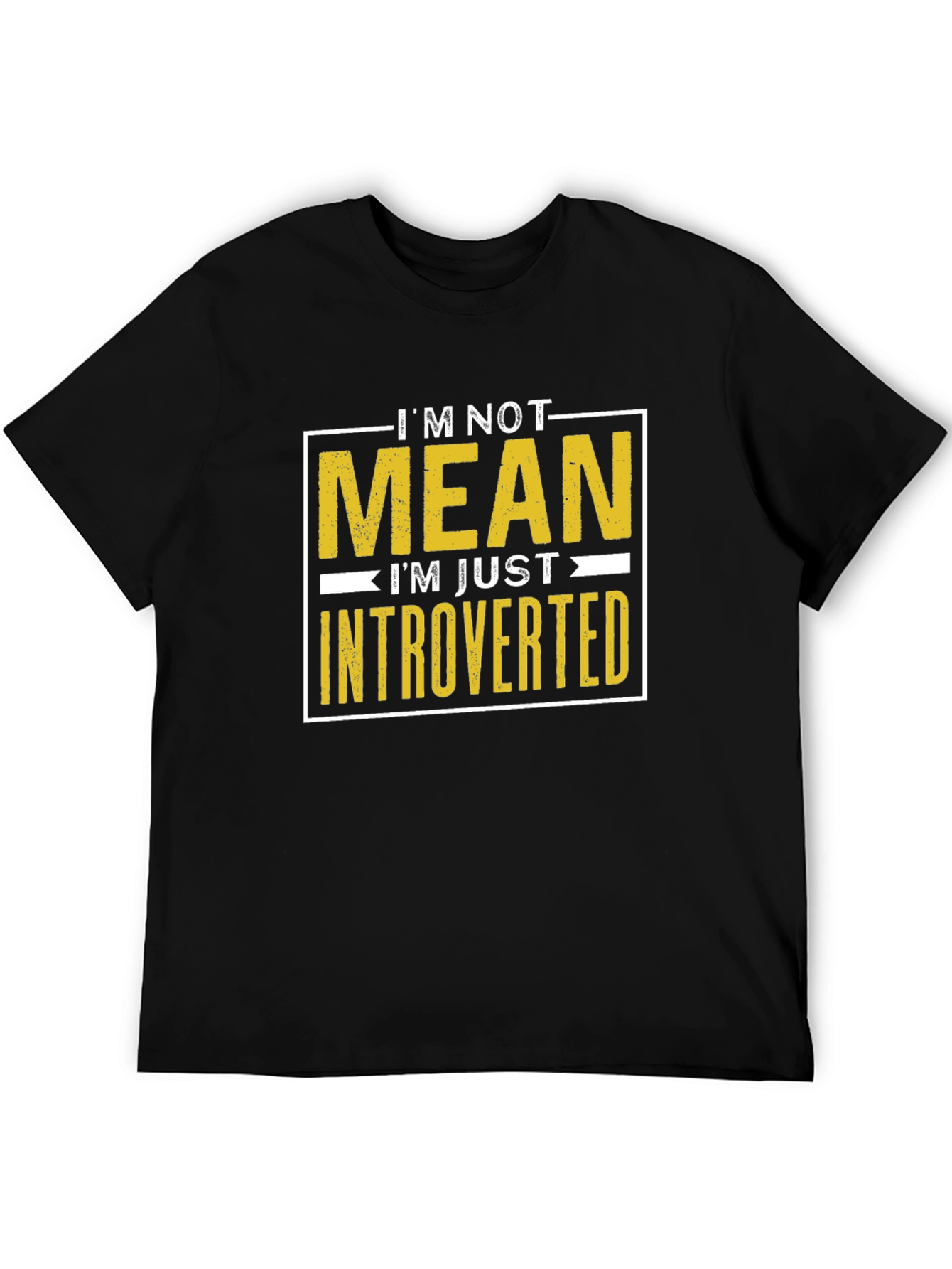 Black Introverted Graphic Tee - Black Cotton T-Shirt view 5