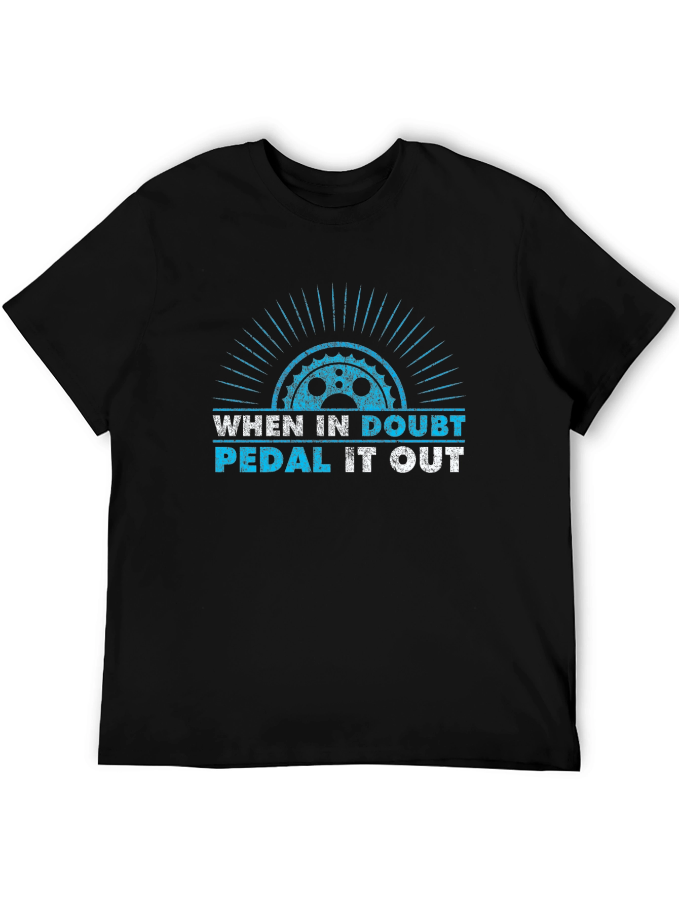 Black When In Doubt Pedal It Out Black T-Shirt view 5