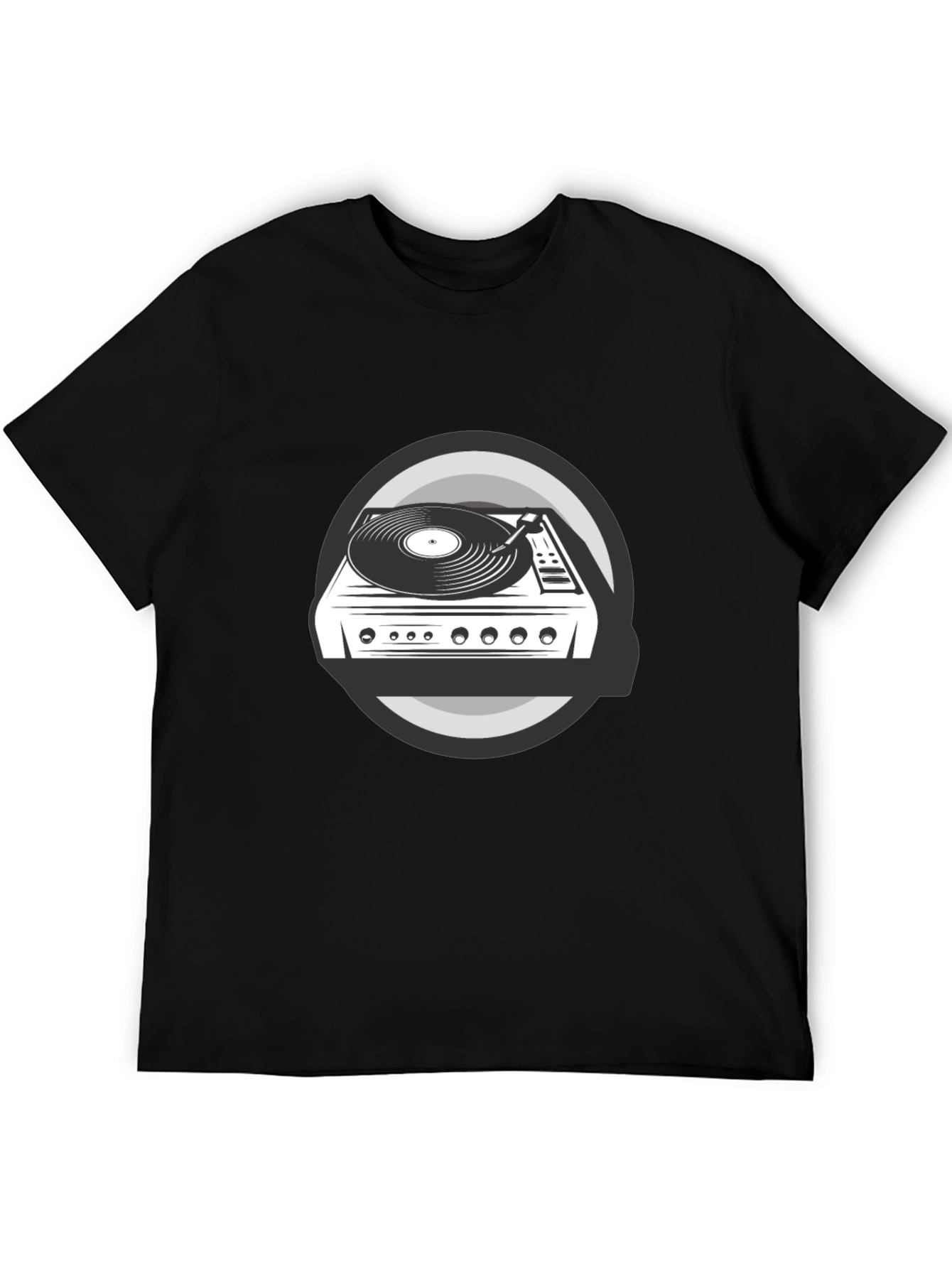 Black DJ Turntable Graphic Tee - Black view 5