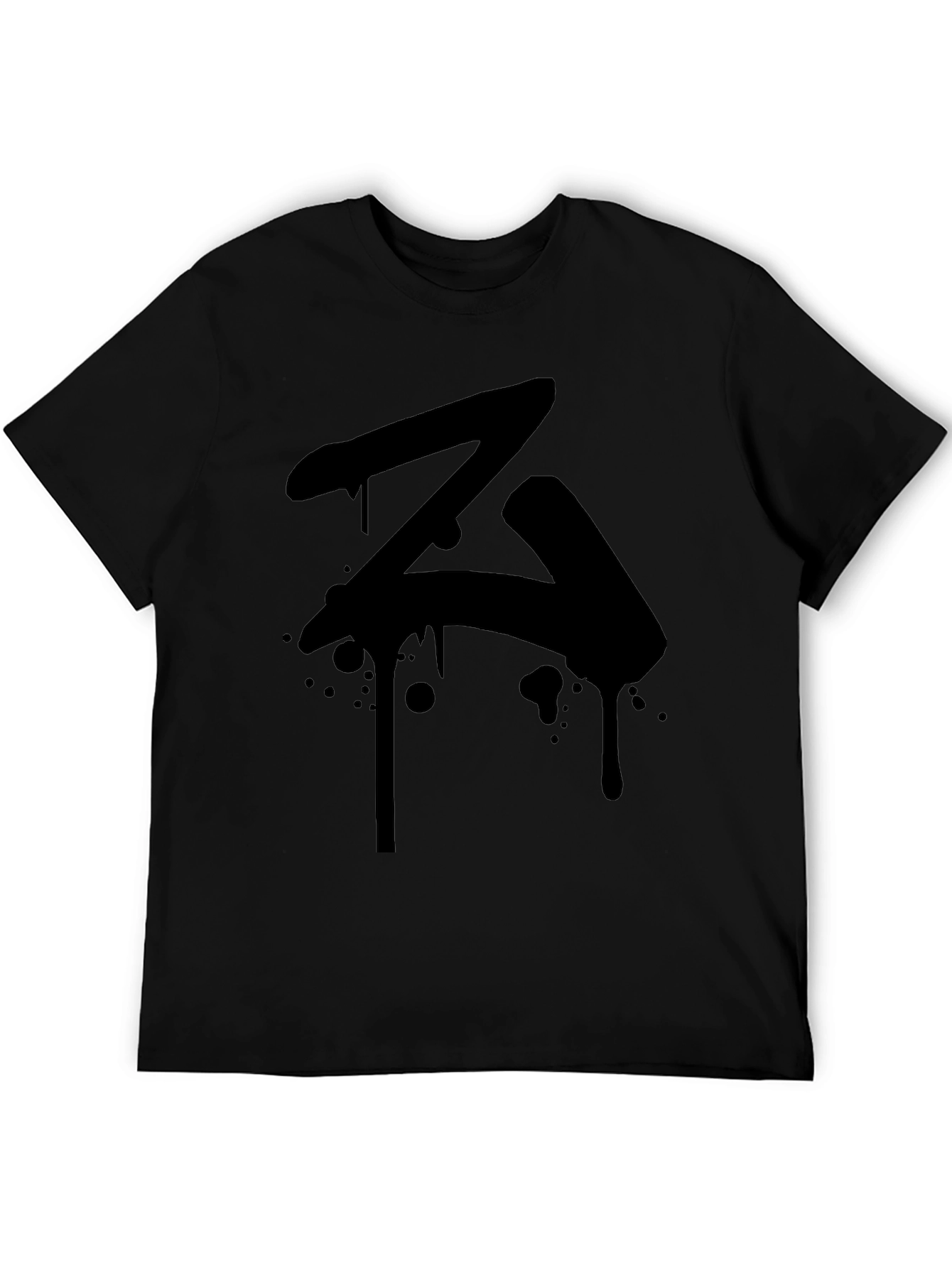 Black Urban Drip Tee - Abstract Z Graphic view 5