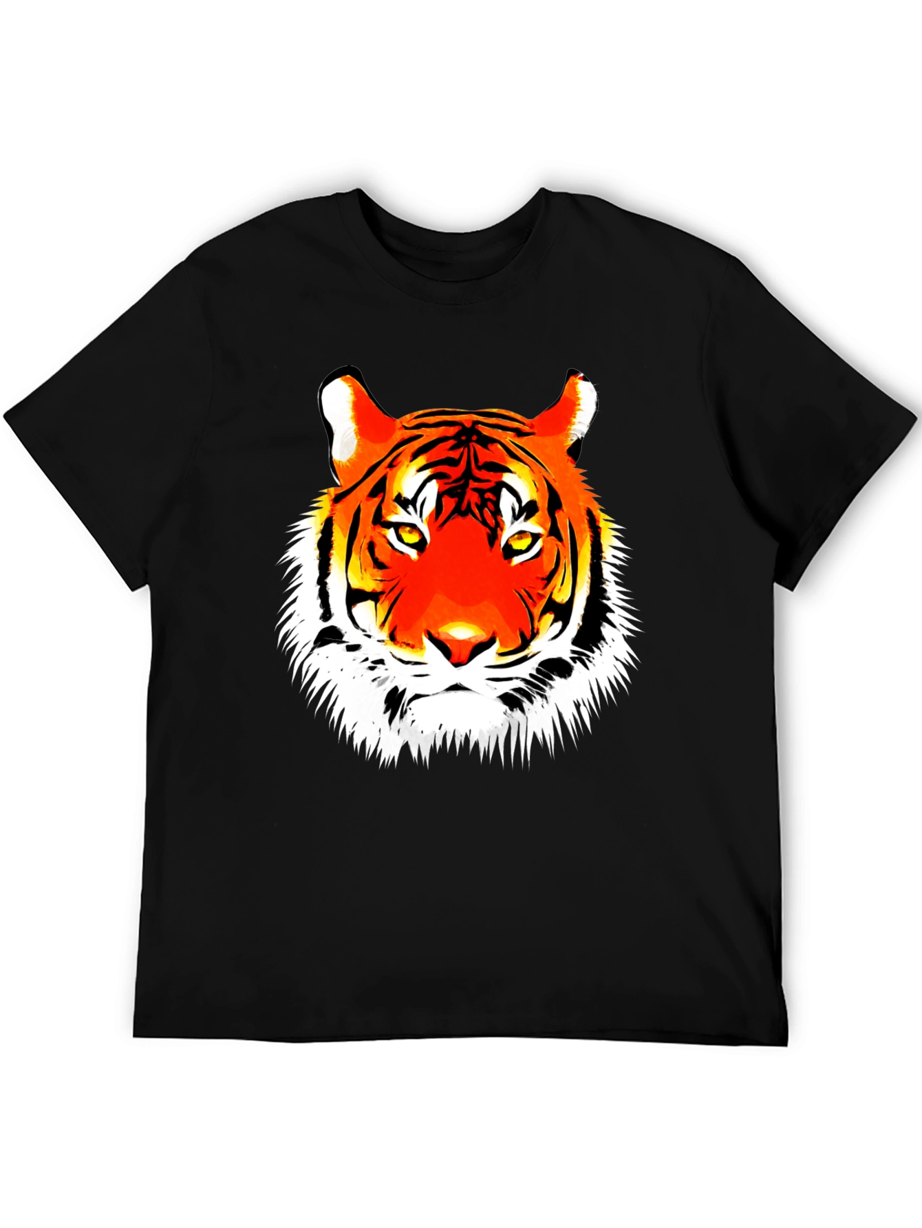 Black Men's Black Tiger Graphic Tee view 5