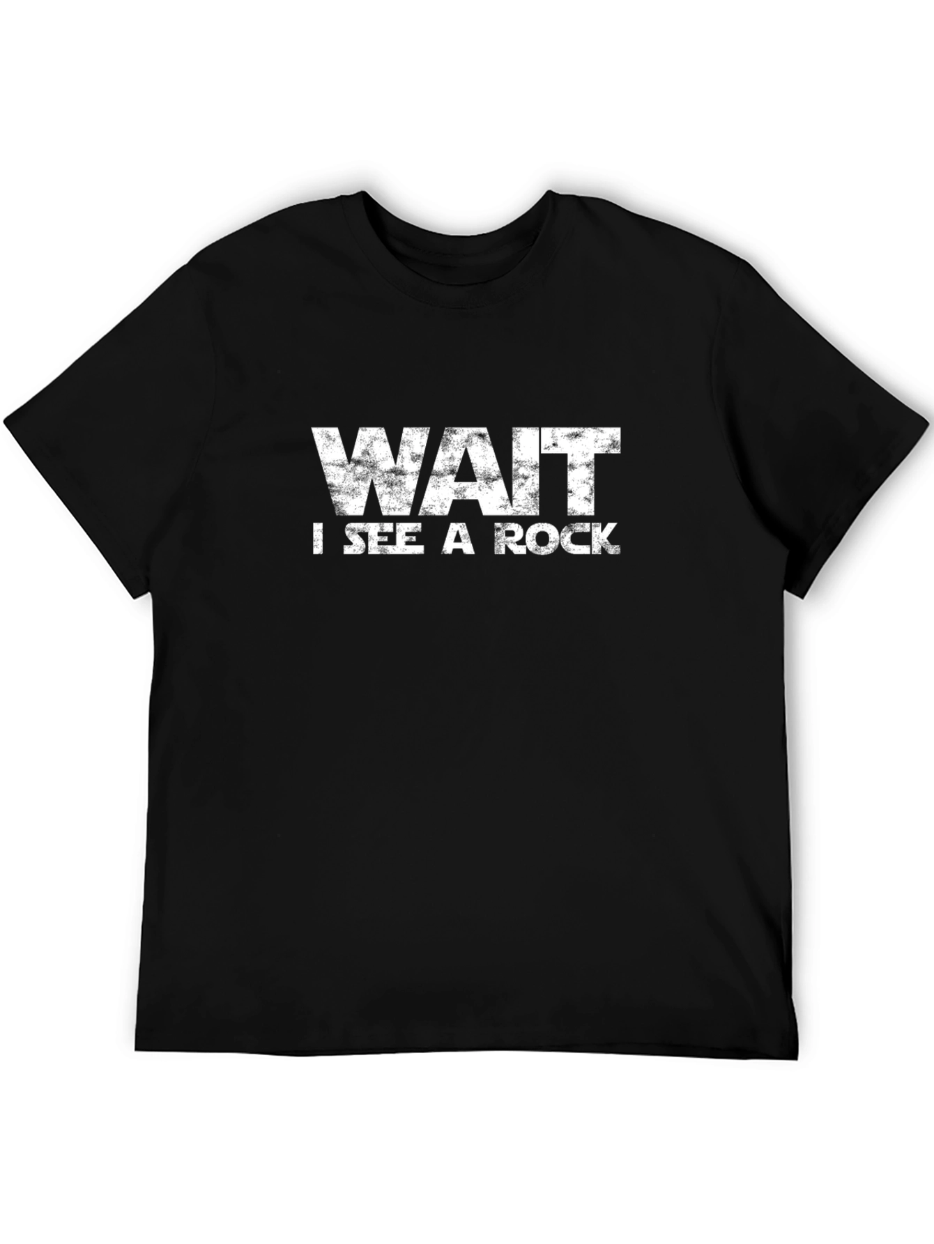 Black Wait I See A Rock Funny Graphic Tee view 5