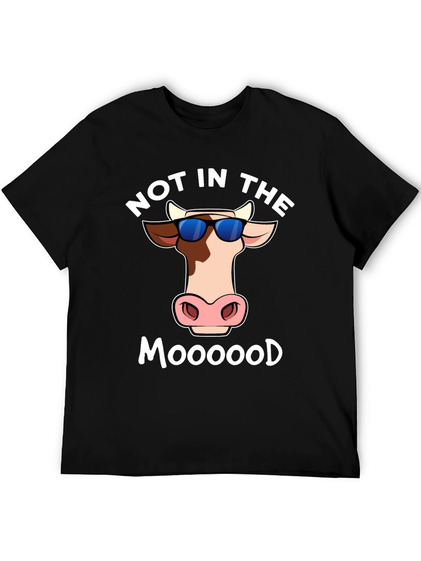 Black Not In The Moood T-Shirt - Funny Cow Tee view 5
