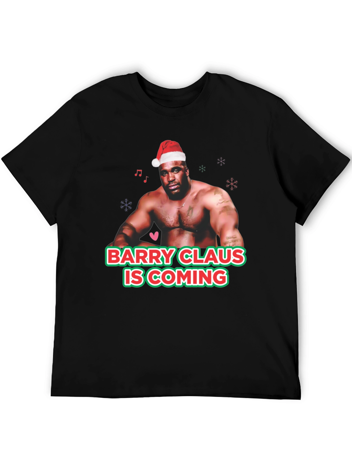 Black Barry Claus T-Shirt - Christmas Fun view 5