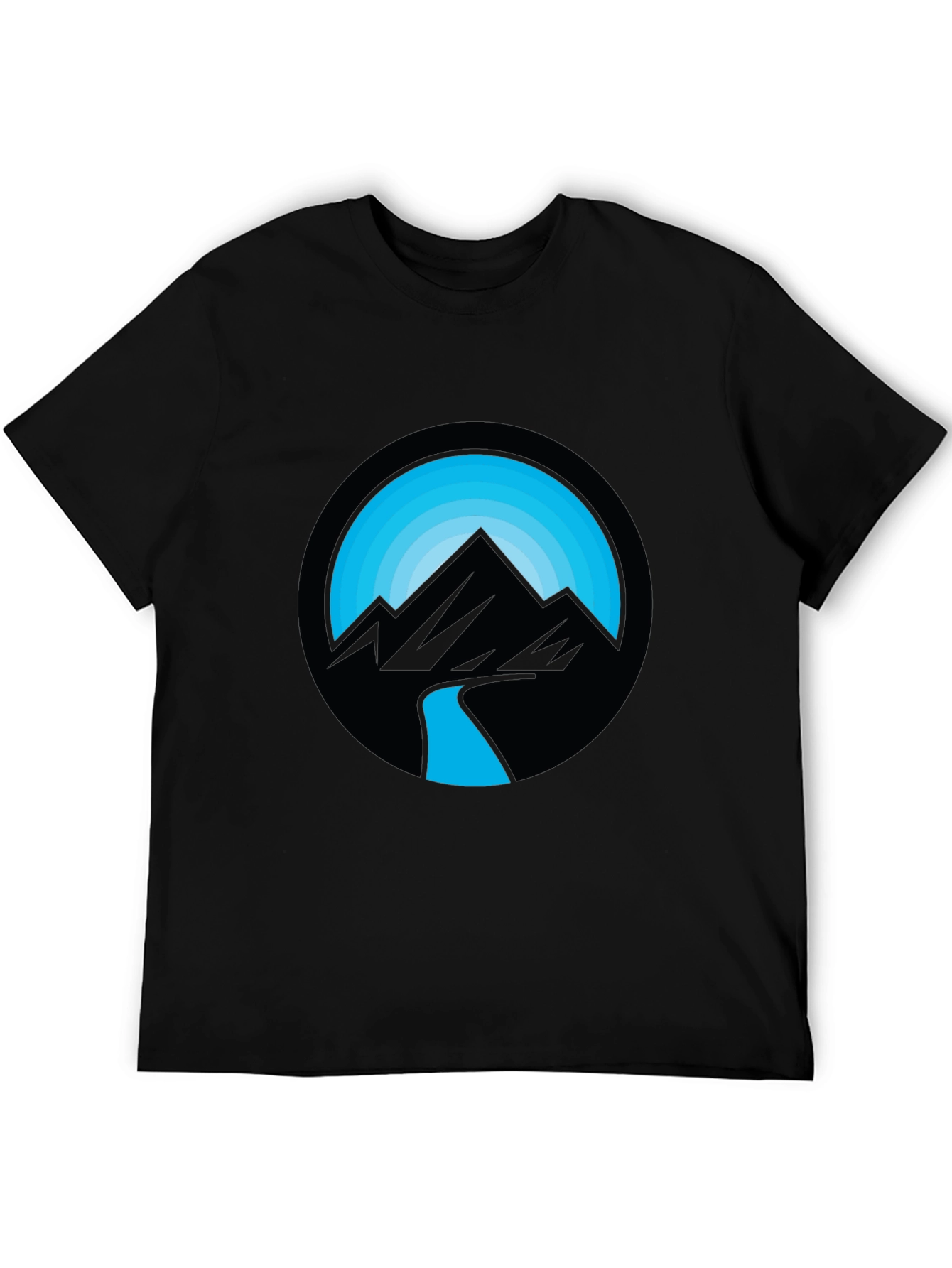 Black Mountain River Graphic Black T-Shirt view 5